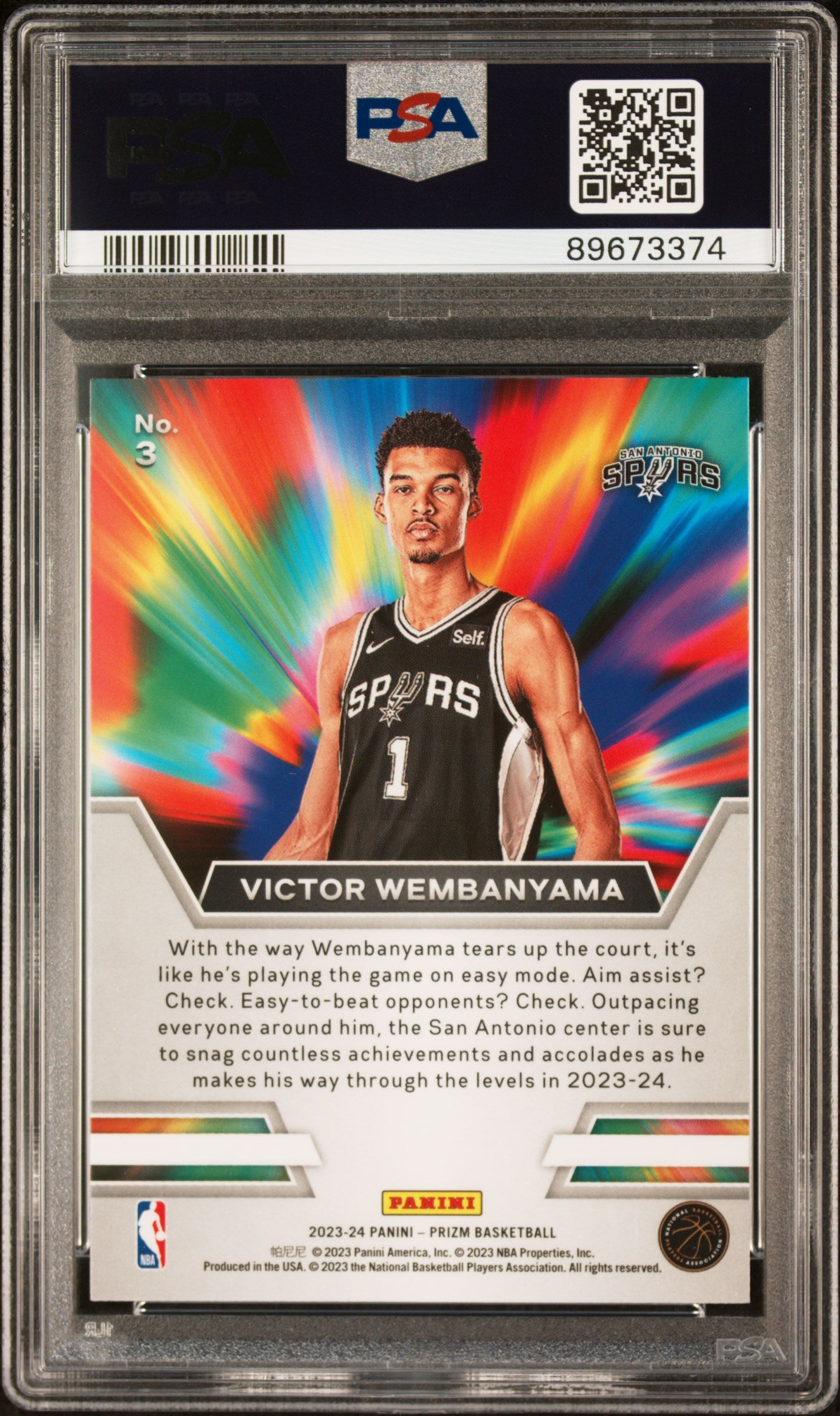 2023 Panini Prizm Instant Impact Victor Wembanyama #3 PSA 10
