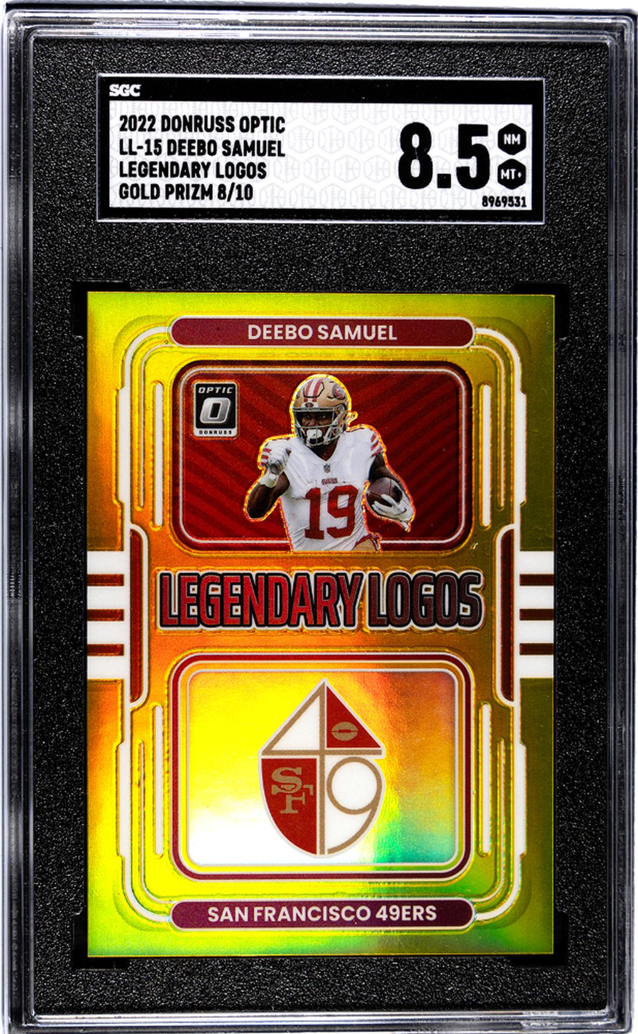 2022 Donruss Optic #LL-15 Deebo Samuel Legendary Logos Gold Prizm /10 SGC 8.5