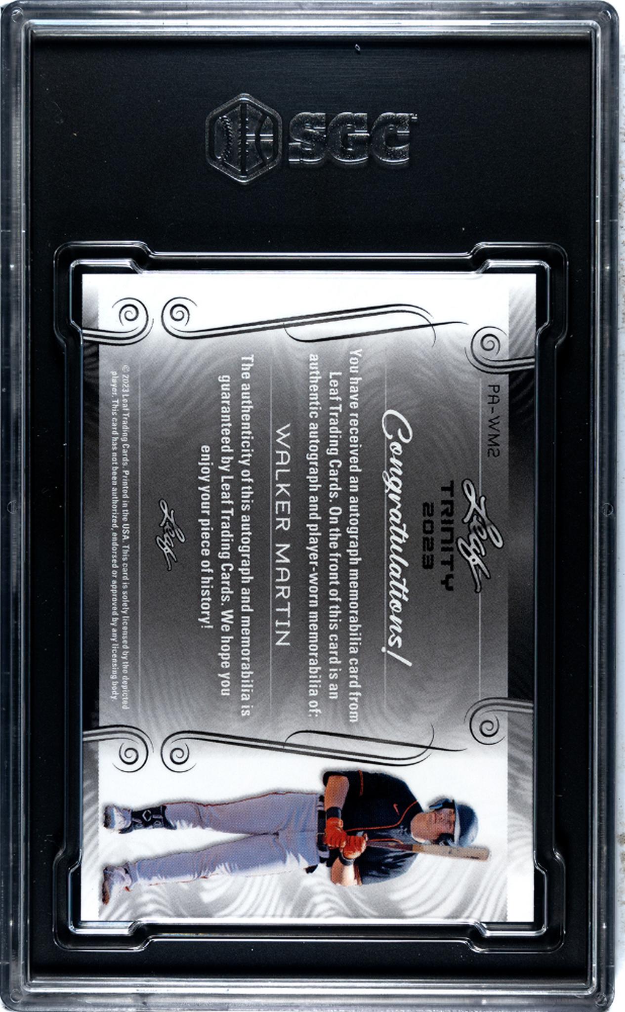 2023 Trinity #PA-WM2 Walker Martin /99 SGC 9