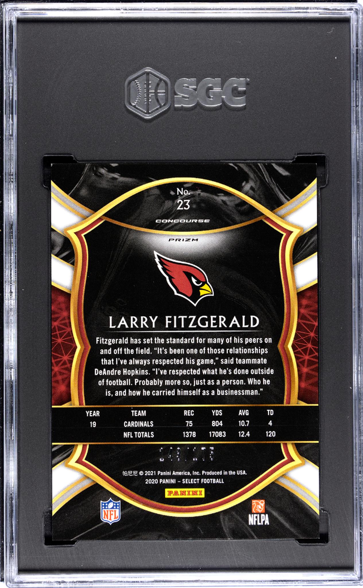 2020 Panini Select Larry Fitzgerald #23 /175 SGC 10