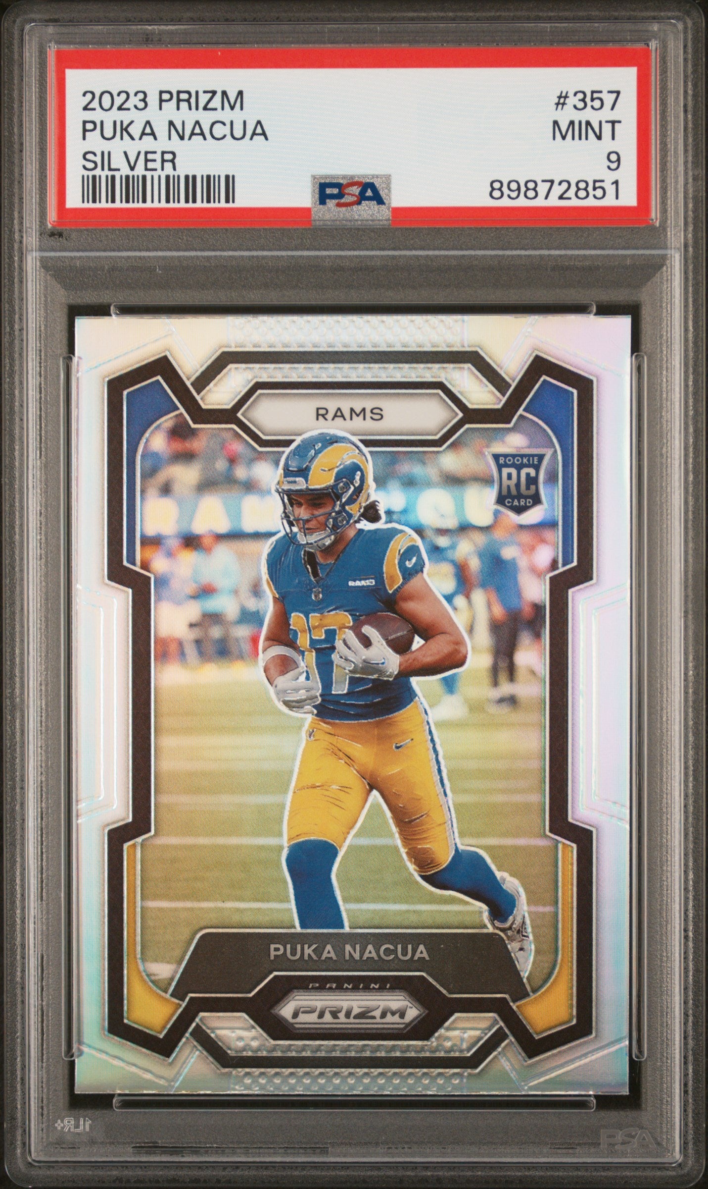 2023 Panini Prizm Silver Prizm Puka Nacua #357 RC PSA 9