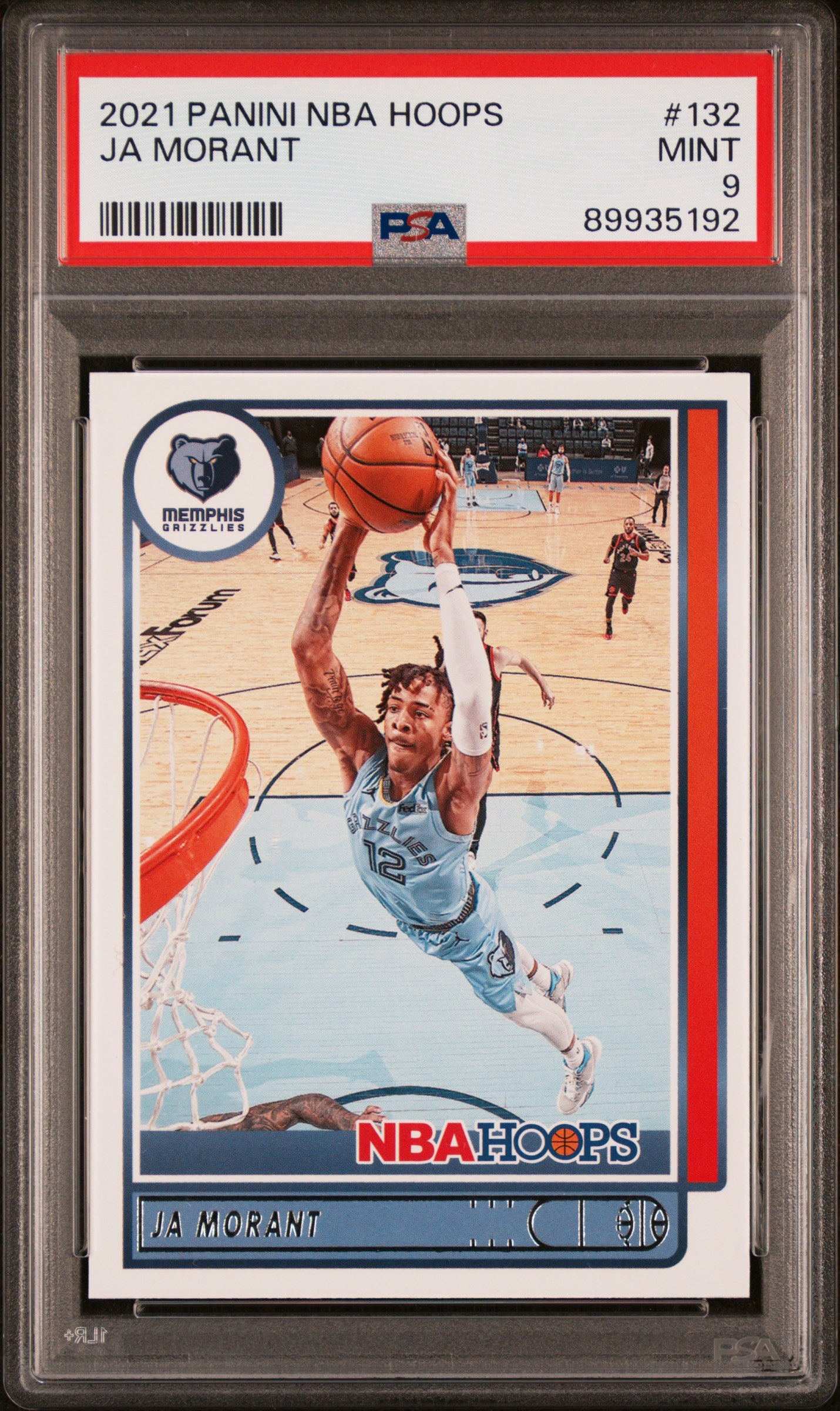 2021 Panini NBA Hoops 132 Ja Morant PSA 9 Mint Memphis Grizzlies