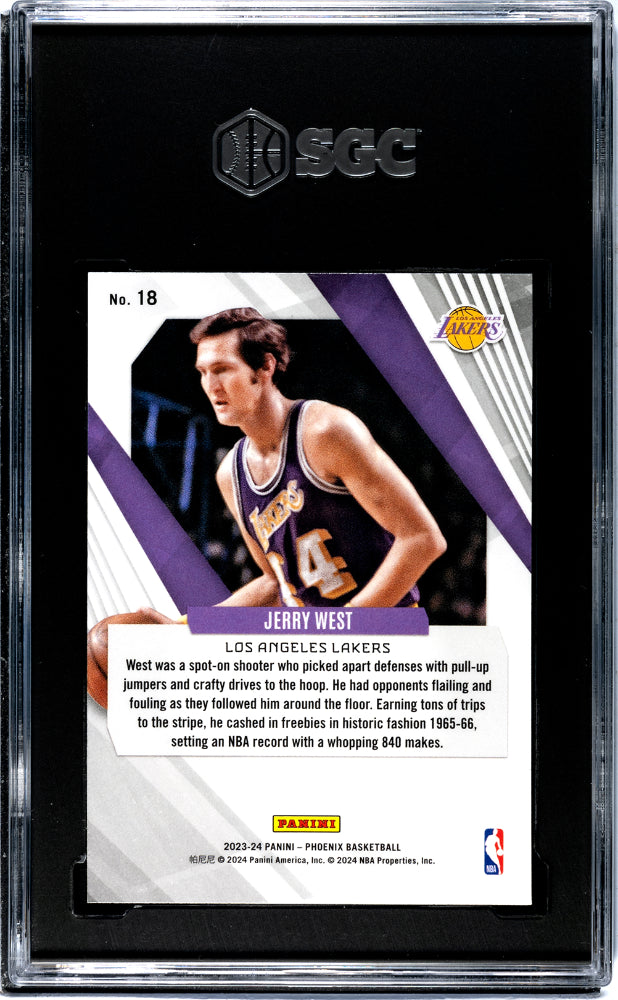 2023-24 Panini Phoenix #18 Jerry West Blue Ice SGC 9.5