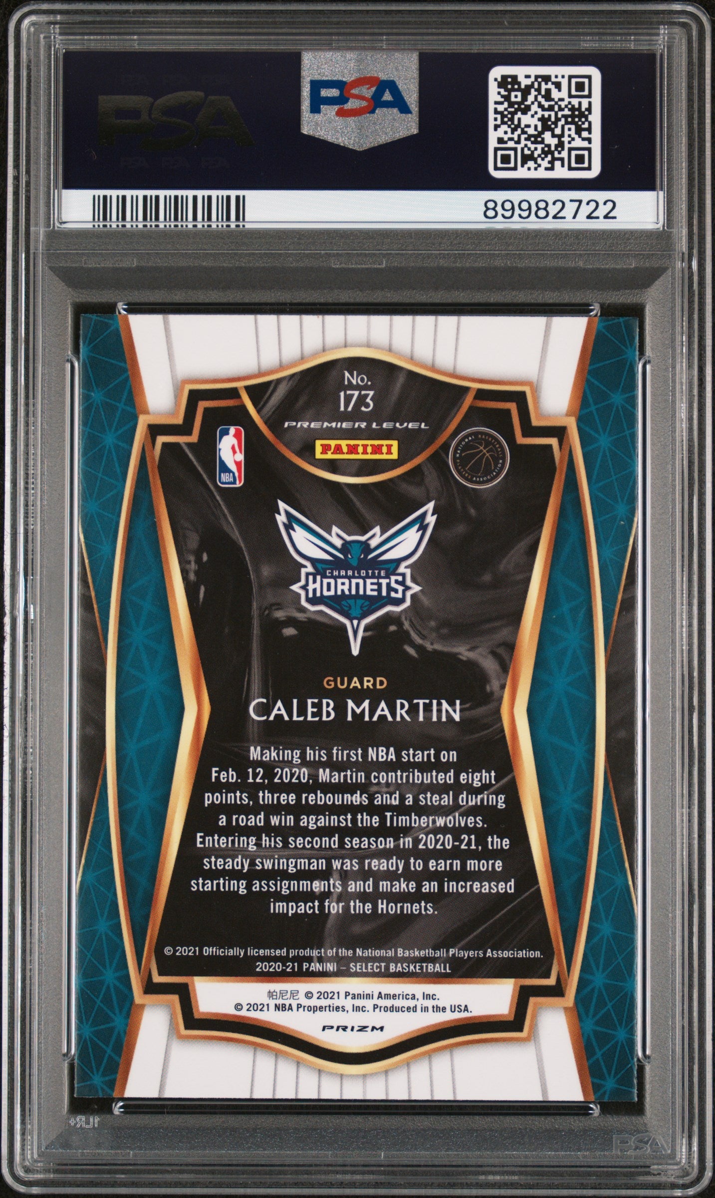 2020 Select #173 Caleb Martin Elephant Prizm PSA 10