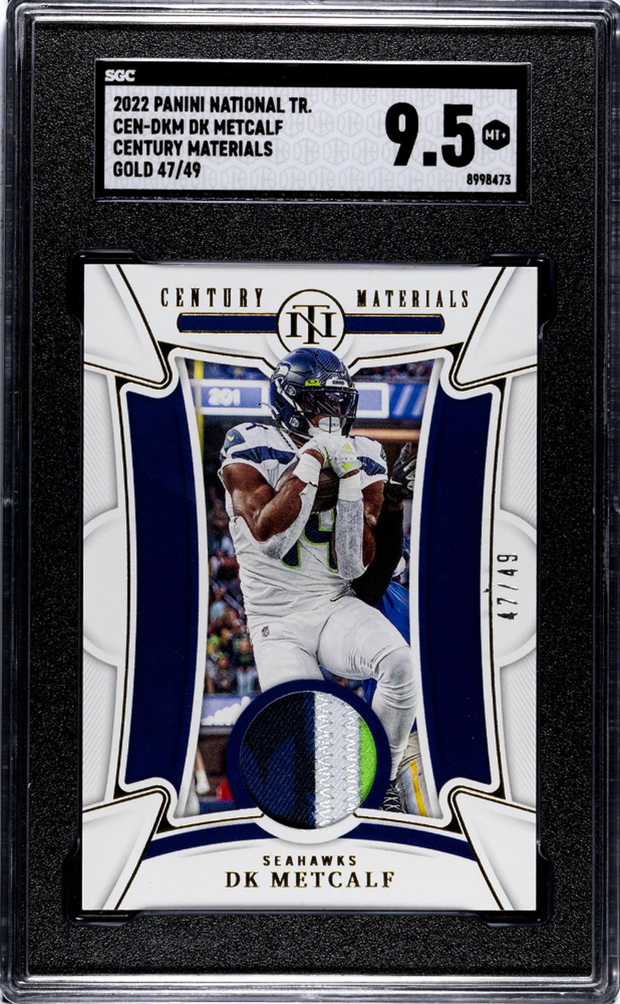 2022 Panini National Treasures #CEN-DKM Dk Metcalf Century Mat. Gold /49 SGC 9.5