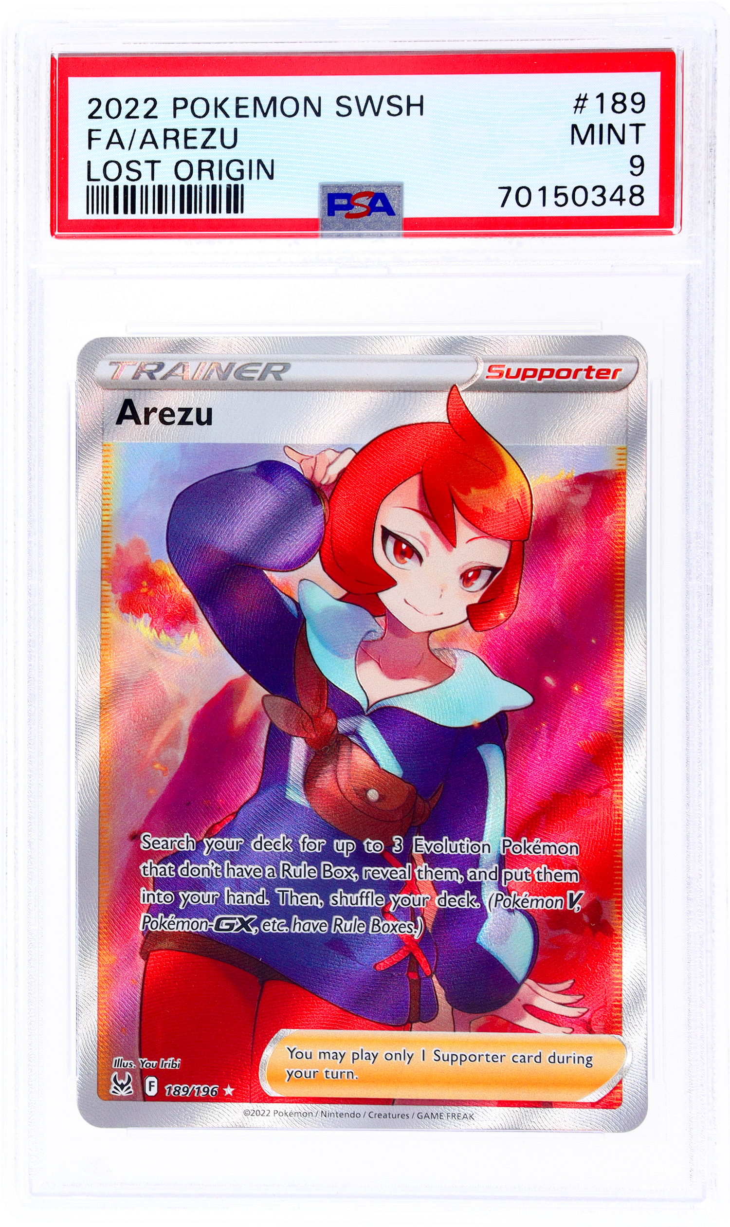 2022 Pokemon Sword and Shield Lost Origin #189 Arezu PSA 9