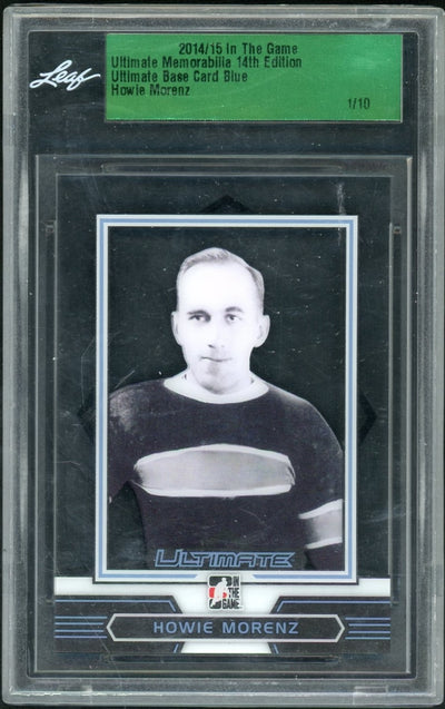 2014/15 Leaf In The Game #16 Howie Morenz Ultimate Memorabilia Blue /10  Leaf