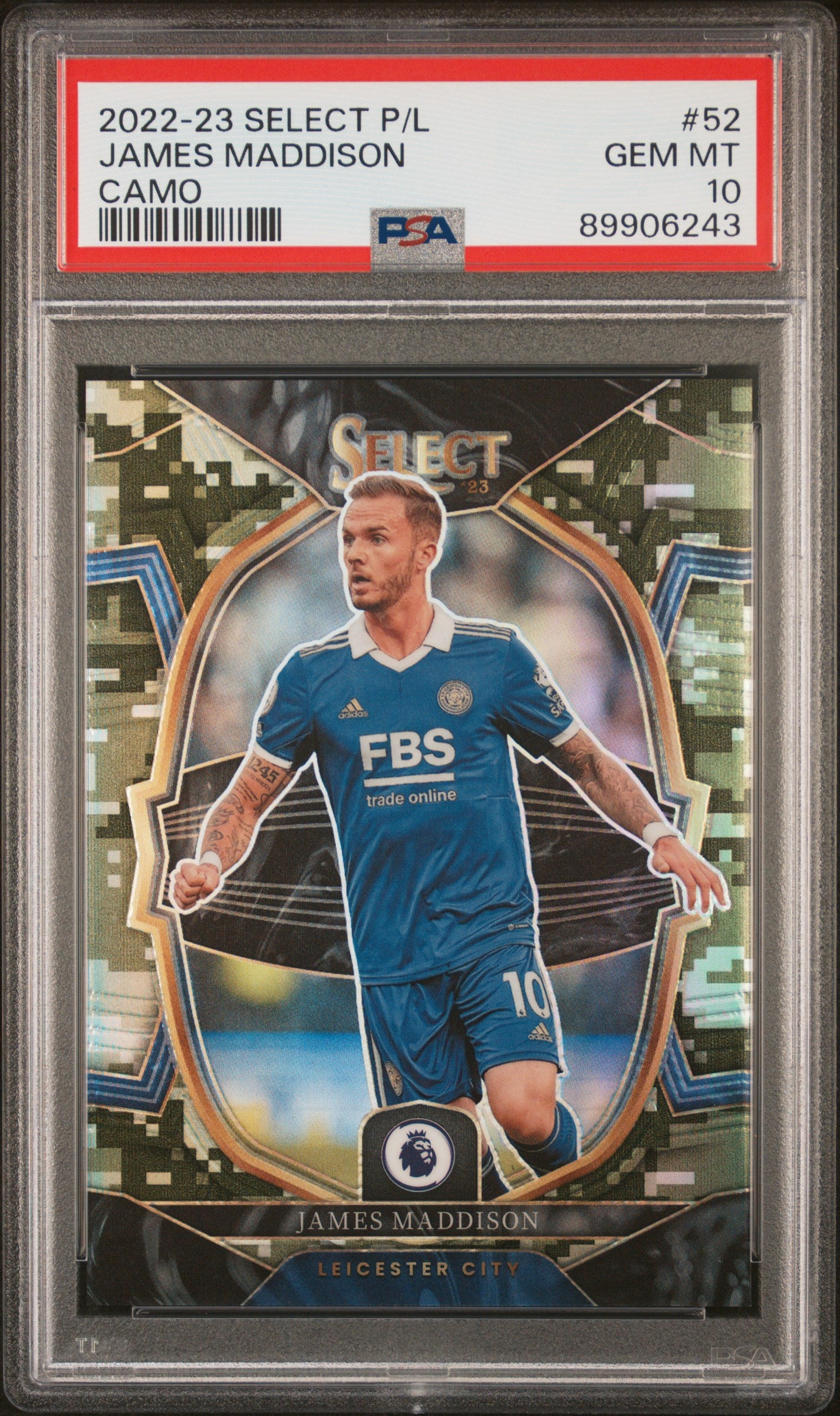 2022 Panini Select Premier League #52 James Maddison Camo PSA 10