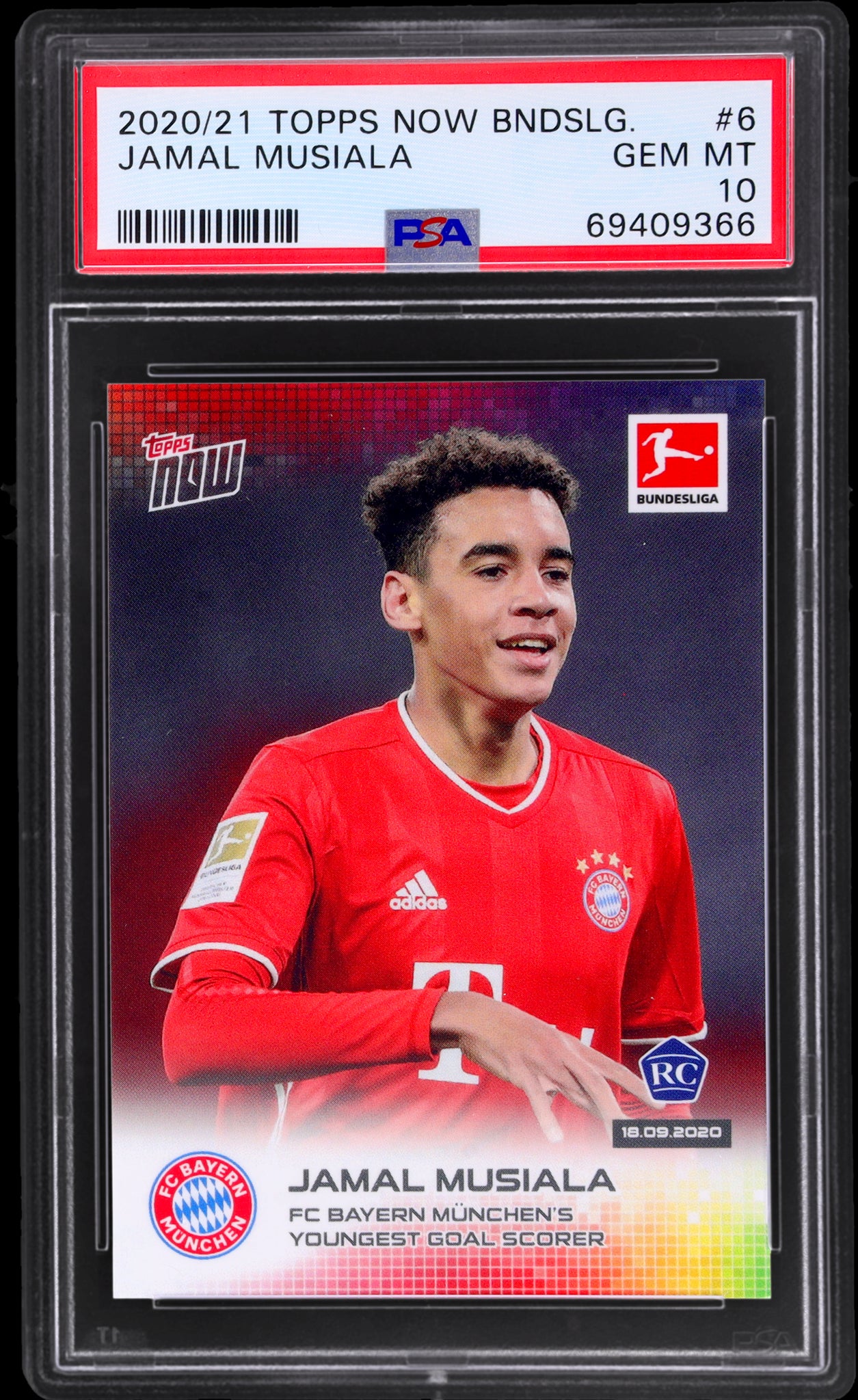 2020 Topps Now #6 Jamal Musiala Bundesliga PSA 10