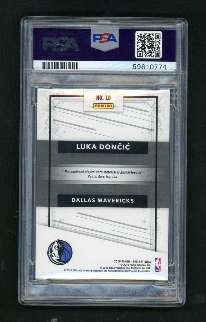 2019 Panini National Convention Silver Packs Rookie Memorabilia White Jersey-Rapture Luka Doncic #LD PSA 7