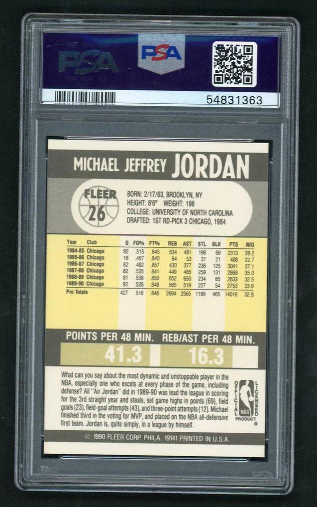 1990 Fleer Michael Jordan #26 PSA 8