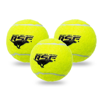 Franklin Sports Ready Set Fetch Tennis Ball 3-Pack with Squeak