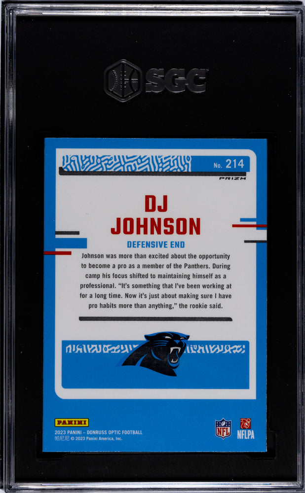 2023 Donruss Optic #214 DJ Johnson Rated Rookie SGC 10