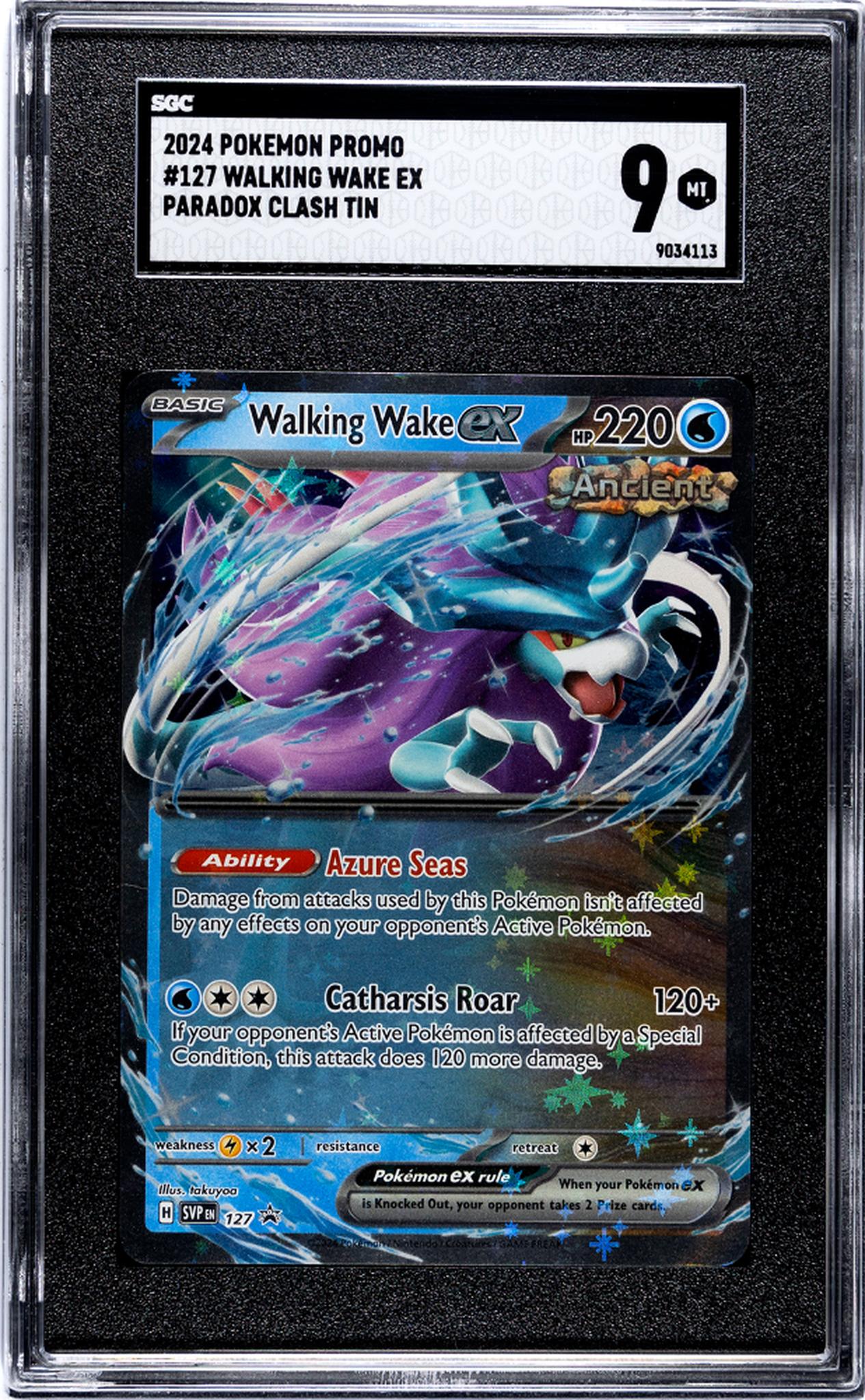 2024 Pokemon Promo #127 Walking Wake EX Paradox Clash Tin SGC 9