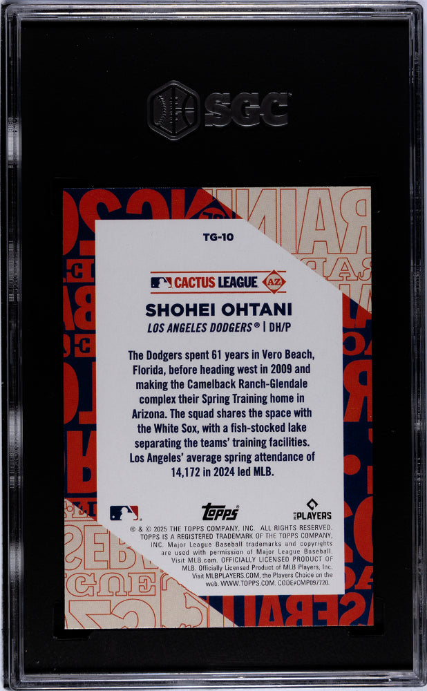 2025 Topps #TG-10 Shohei Ohtani Training Grounds SGC 10
