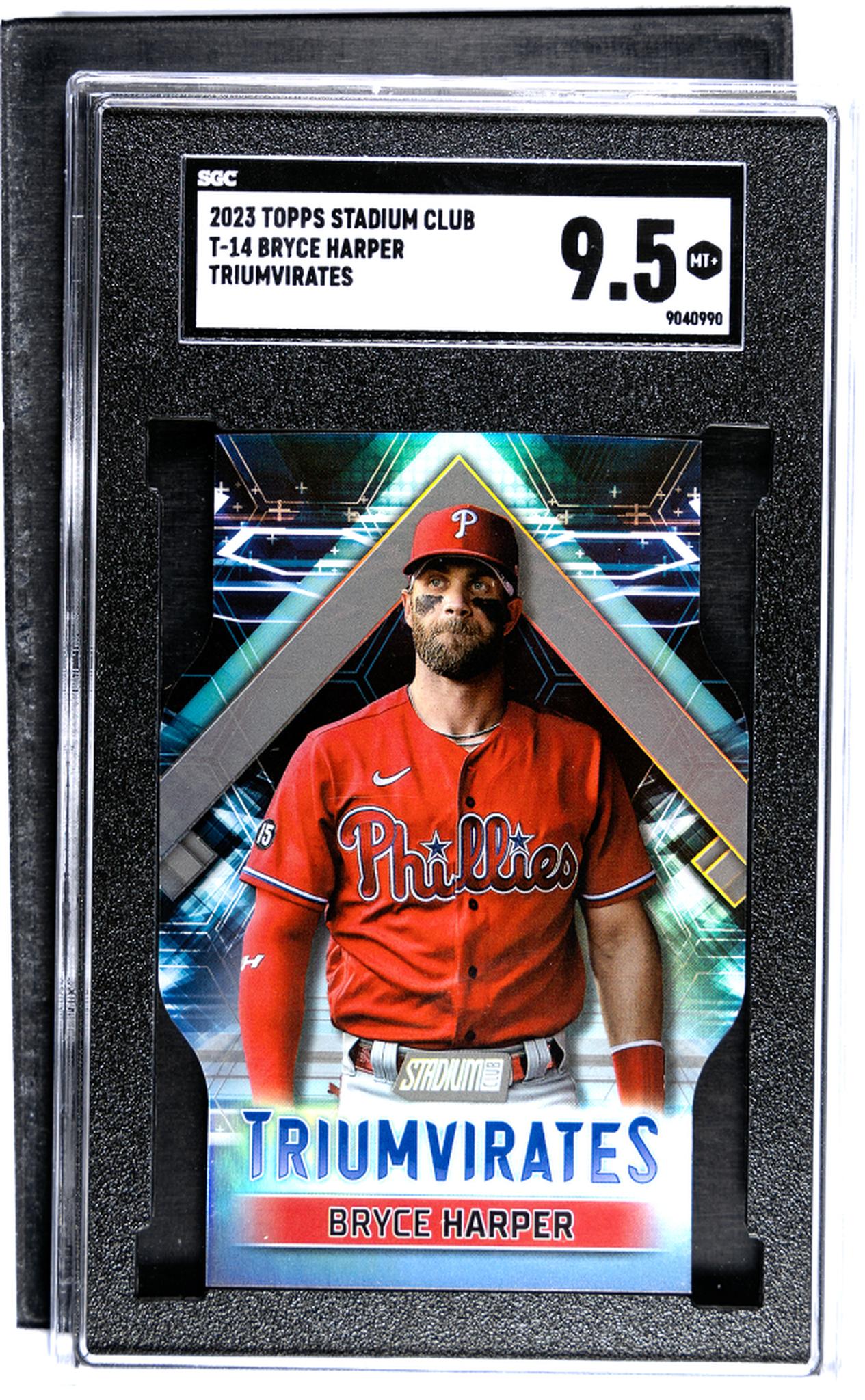 2023 Topps Stadium Club #T-14 Bryce Harper Triumvirates SGC 9.5