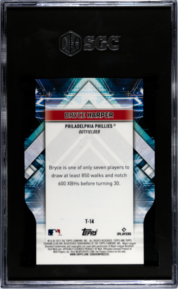 2023 Topps Stadium Club #T-14 Bryce Harper Triumvirates SGC 9.5