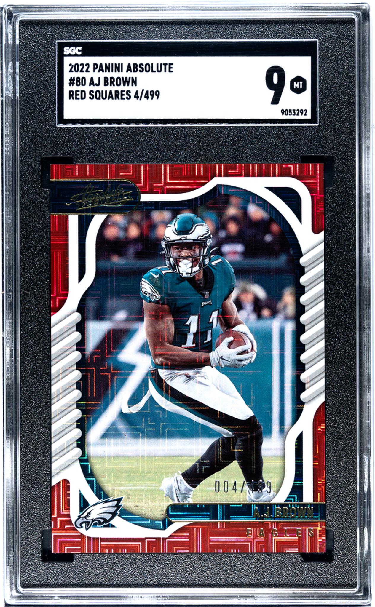 2022 Panini Absolute #80 Aj Brown Red Squares /499 SGC 9