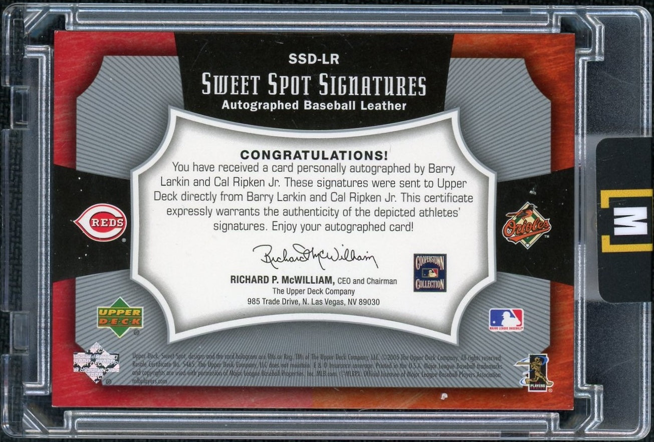 2005 Upper Deck Sweet Spot Signatures SSD-LR Larkin Ripken 08/15