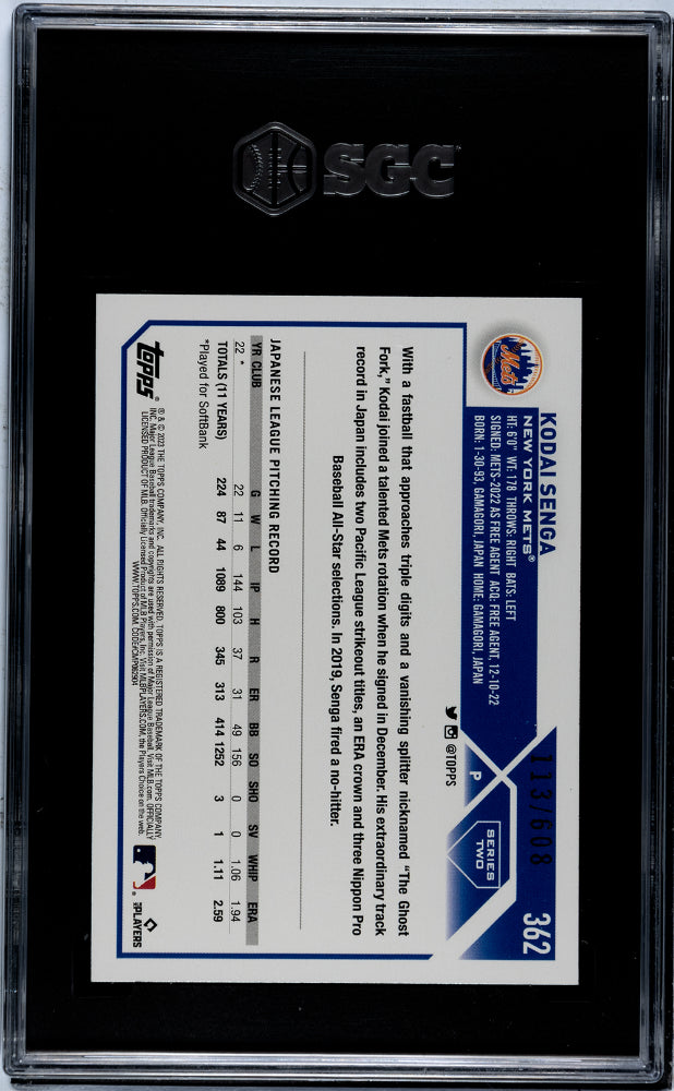 2023 Topps #362 Kodai Senga Retail Foilboard /608 SGC 9