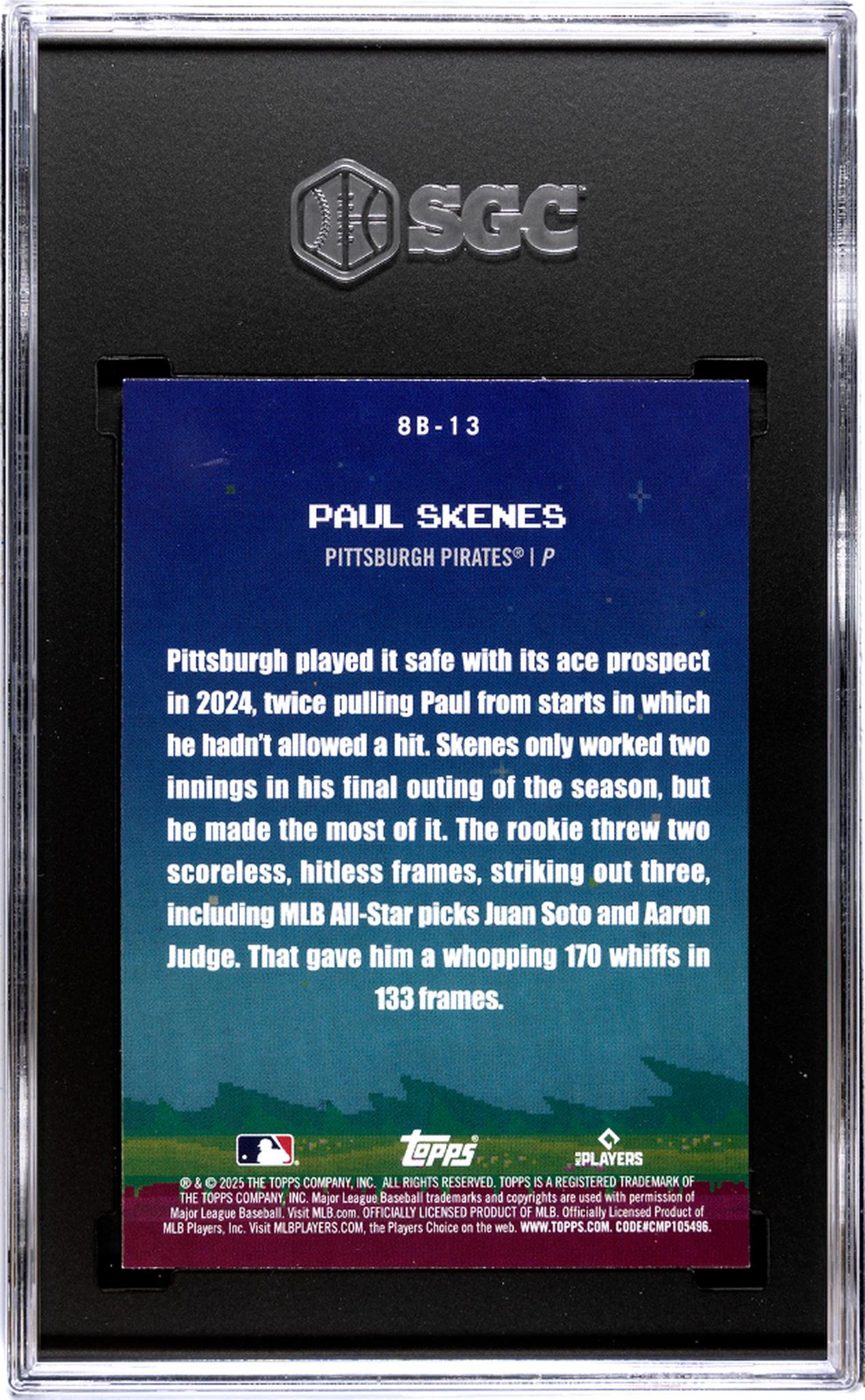 2025 Topps Celebration #8B-13 Paul Skenes 8-Bit Ballers SGC 10