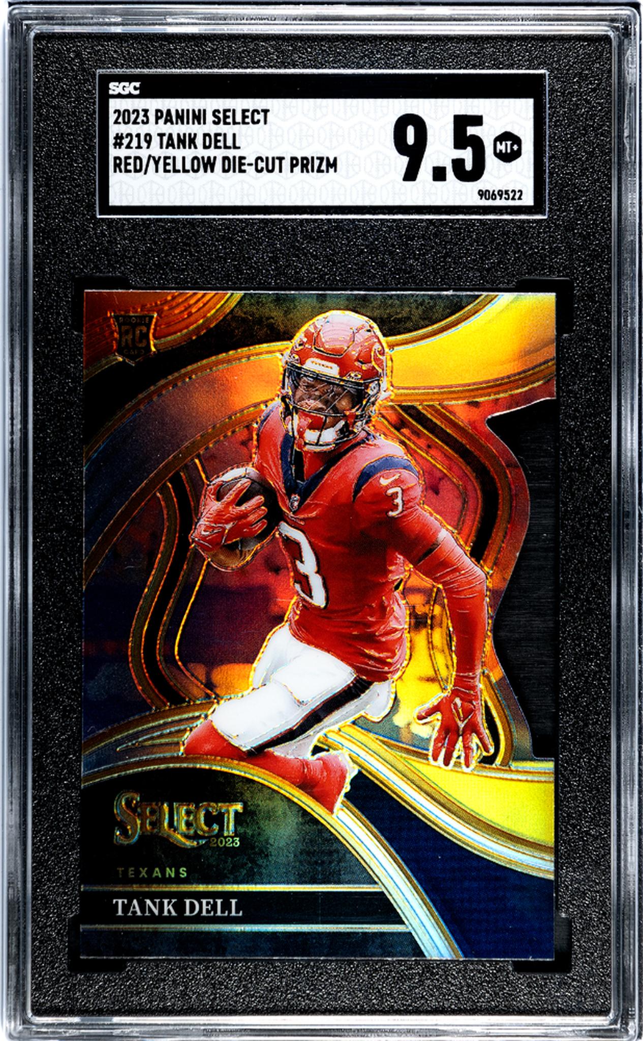 2023 Panini Select Red/Yellow Die-Cut Prizm Tank Dell #219 RC SGC 9.5