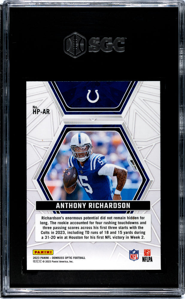 2023 Donruss Optic #HP-AR Anthony Richardson Hidden Potential SGC 9.5