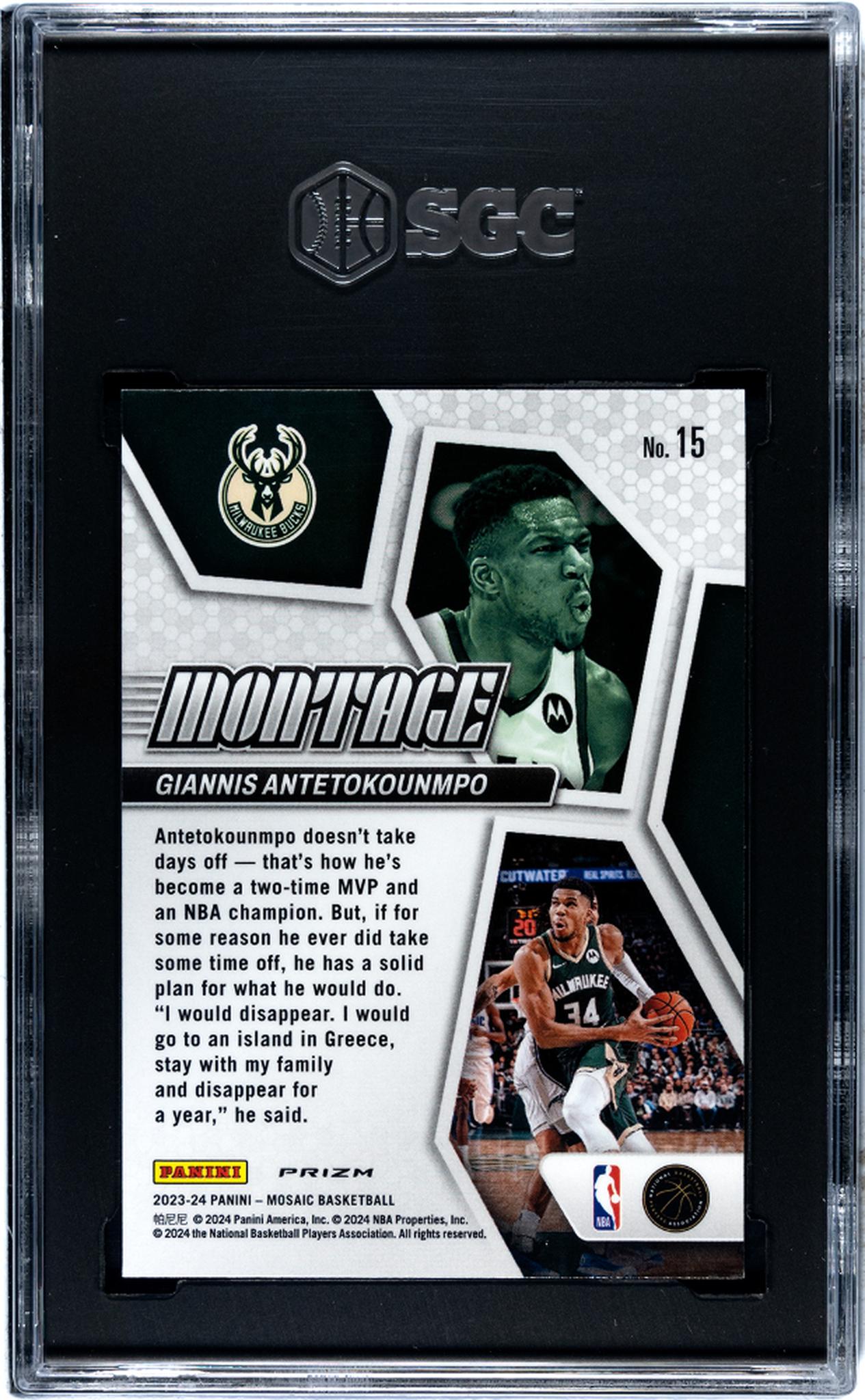 2023 Mosaic #15 Giannis Antetokounmpo Montage SGC 10