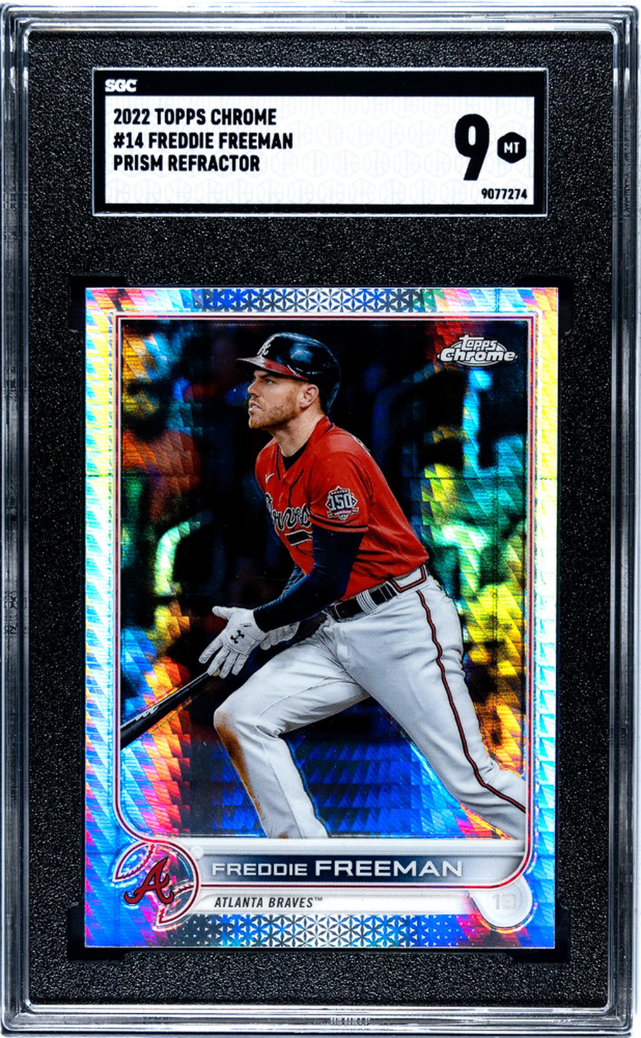 2022 Topps Chrome Prism Refractor Freddie Freeman #14 SGC 9