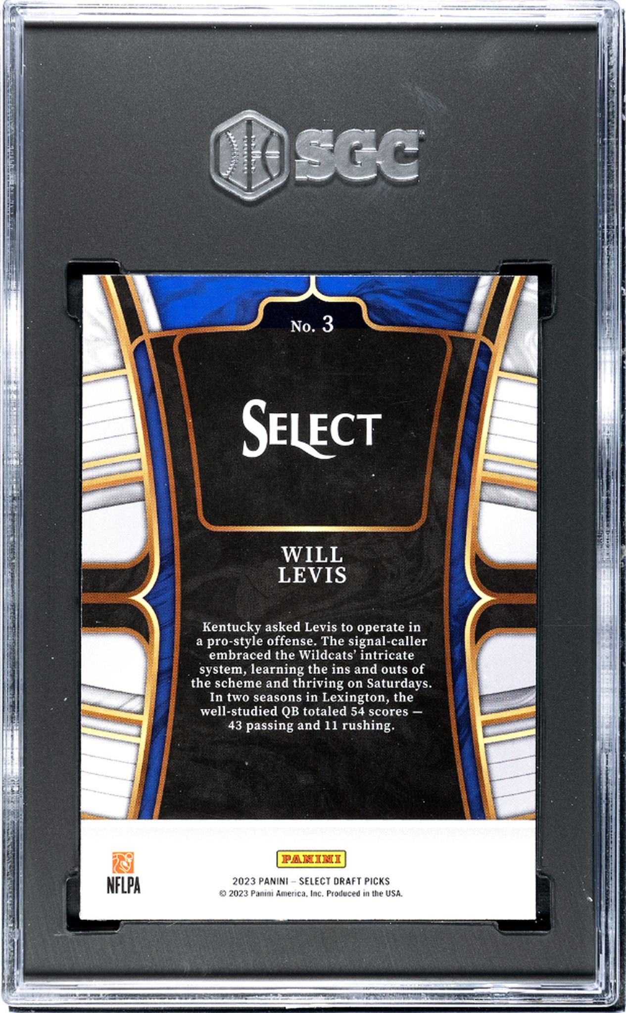 2023 Panini Select #3 Will Levis Blue Rookie  SGC 9.5