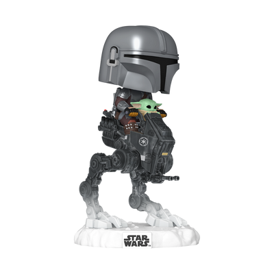 Funko Pop! Rides Deluxe: Star Wars - Mandalorian with Grogu in AT-RT