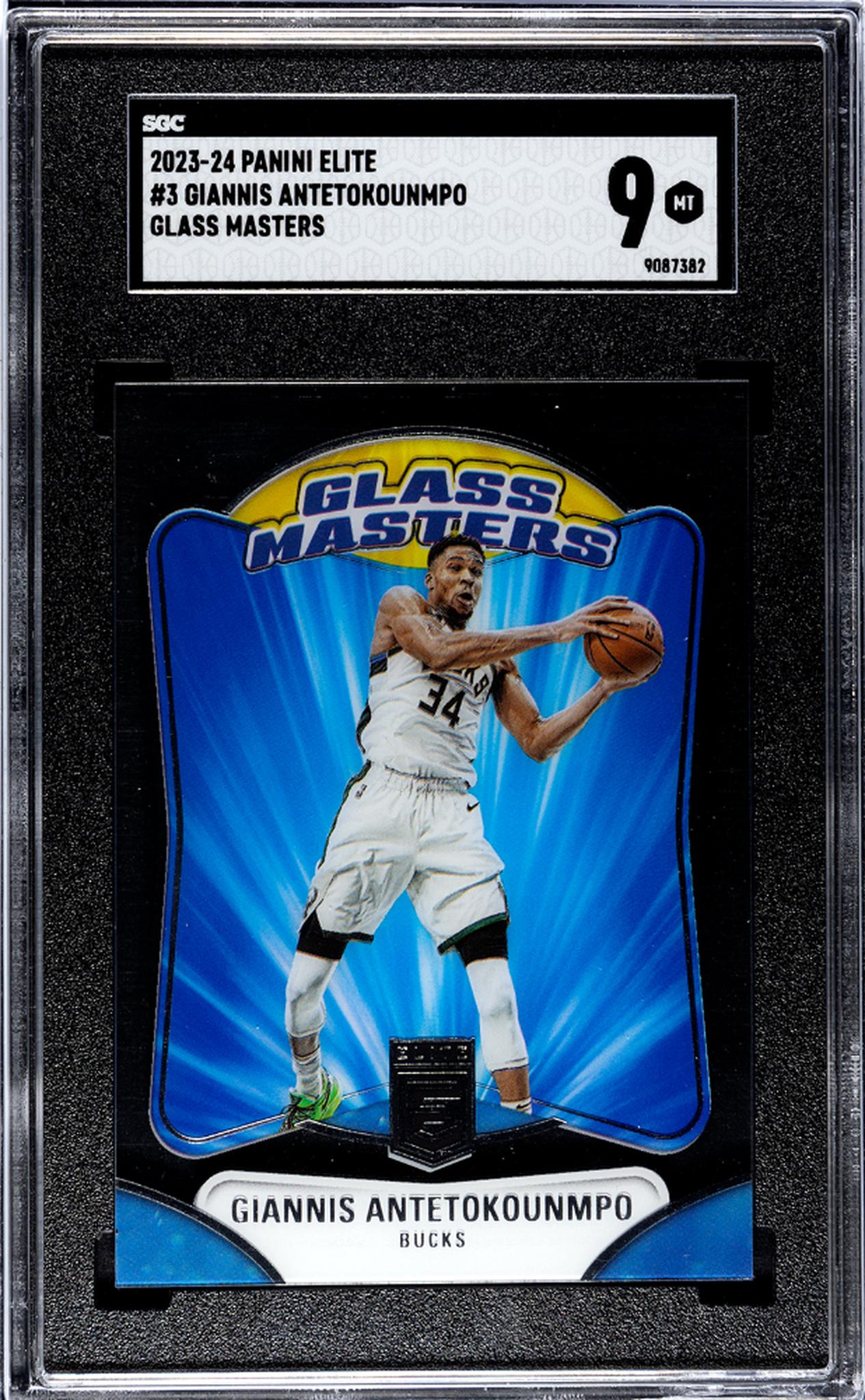 2023 Donruss Elite #3 Giannis Antetokounmpo Glass Masters SGC 9