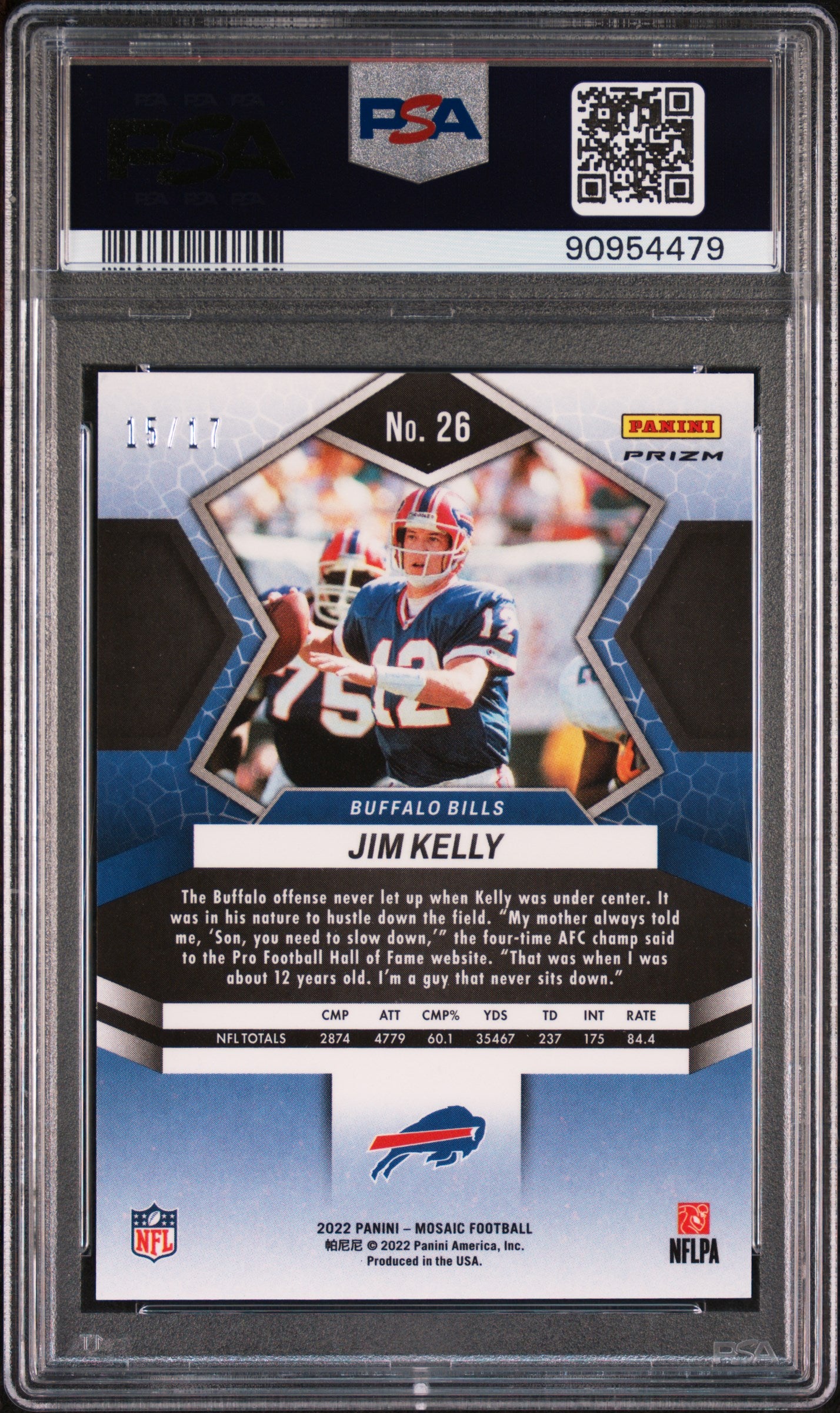 2022 Prizm #26 Jim Kelly Mosaic /17 PSA 10