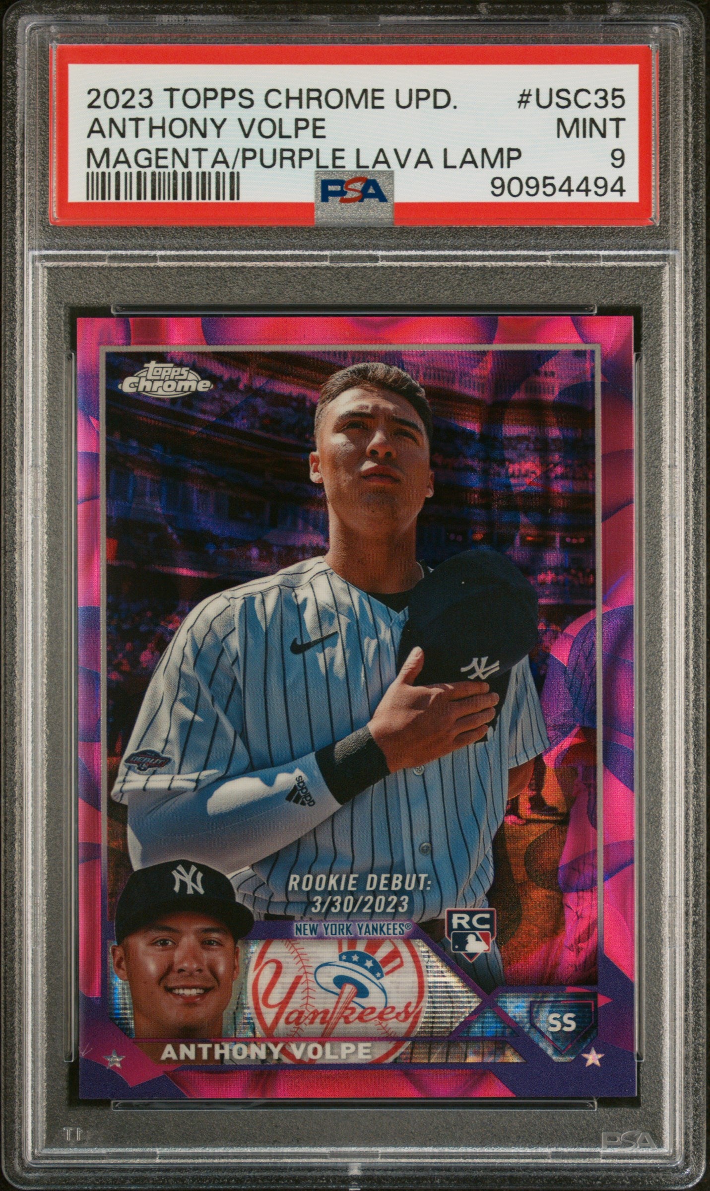 2023 Topps Chrome #USC35 Anthony Volpe /299 PSA 9