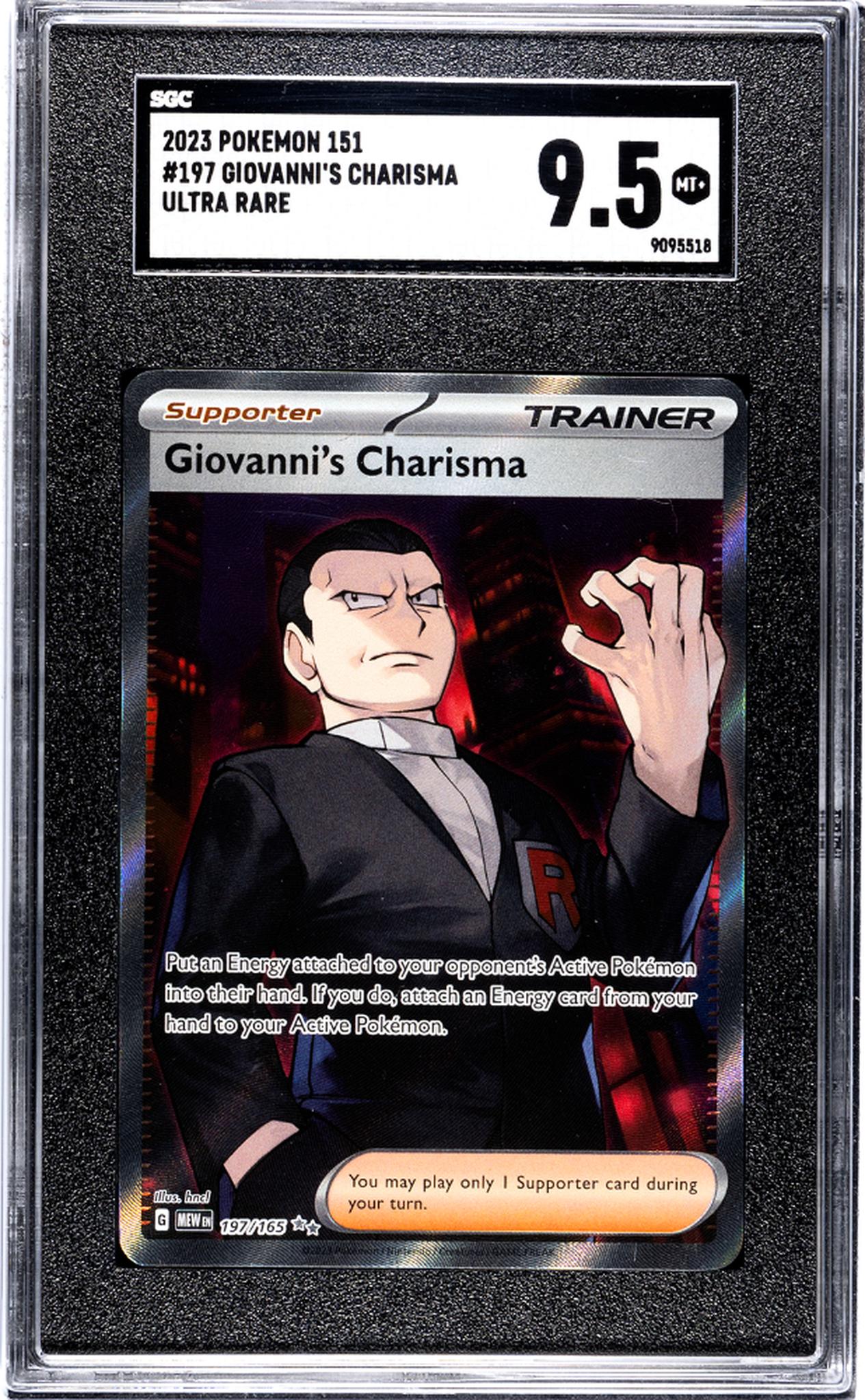 2023 Pokemon 151 Ultra Rare Giovanni's Charisma #197 Full Art SGC 9.5