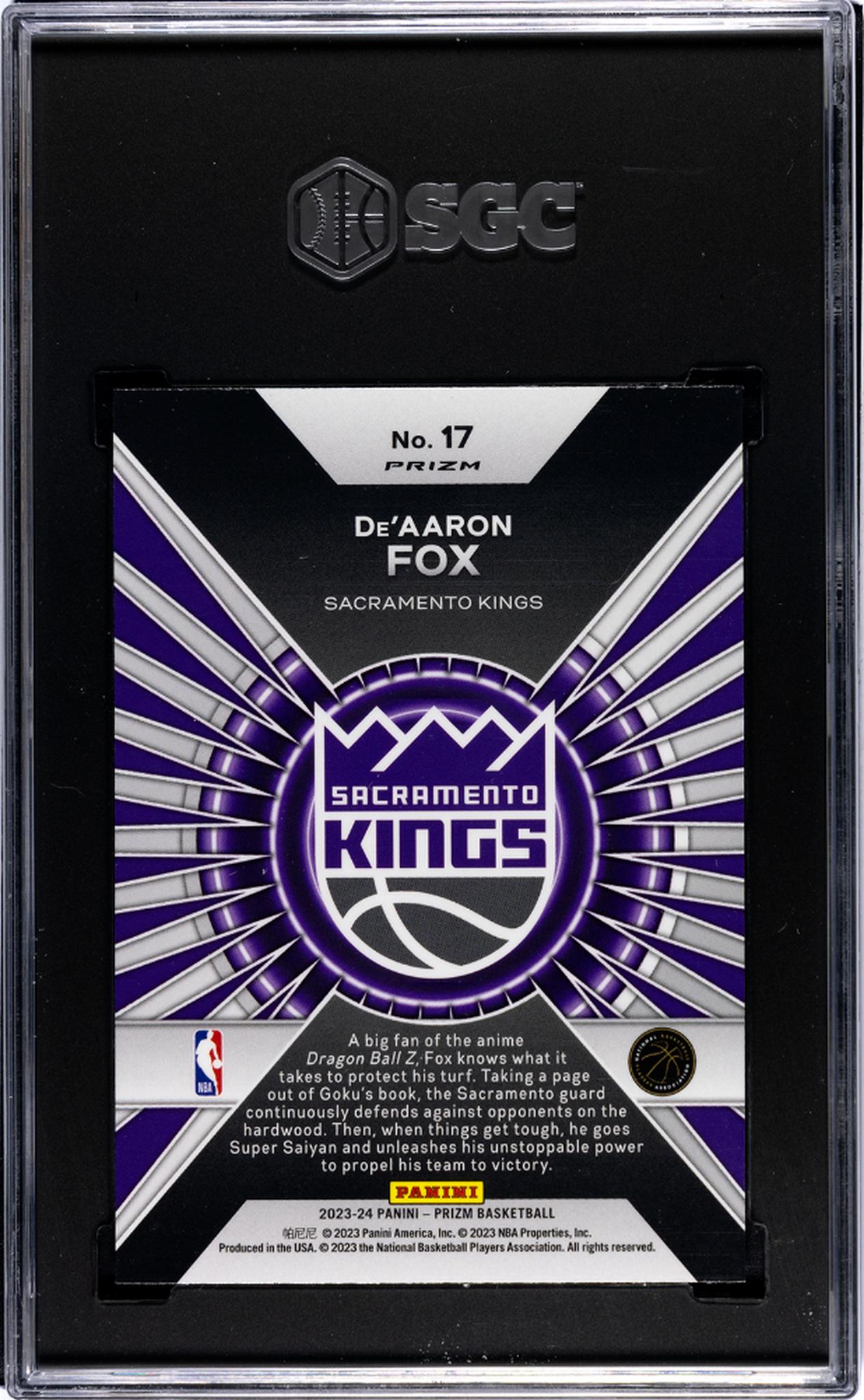 2023-24 Panini Prizm Dominance Silver De'Aaron Fox #17 SGC 6