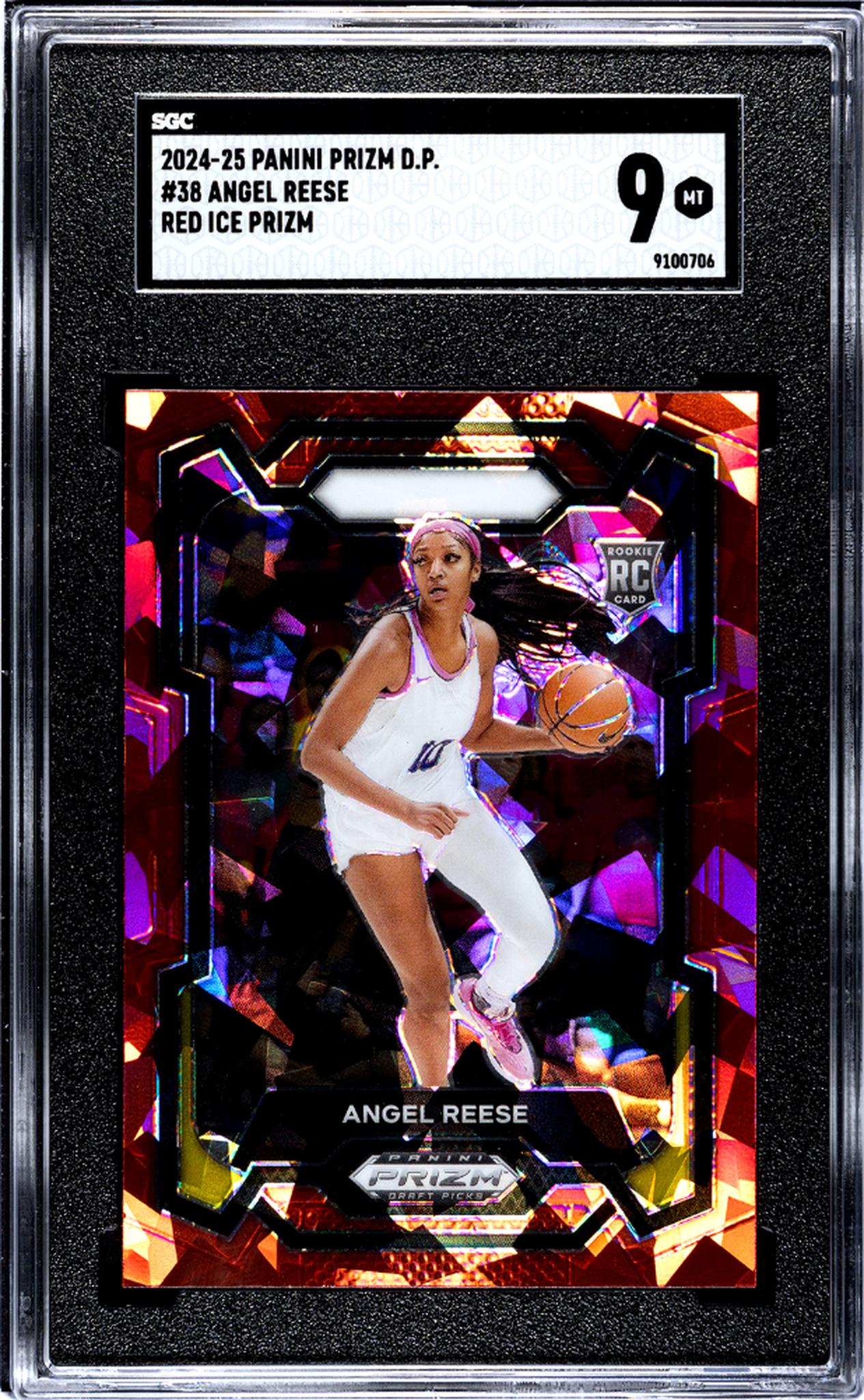 2024 Panini Prizm Draft Picks Red Ice Prizm Angel Reese #38 RC SGC 9