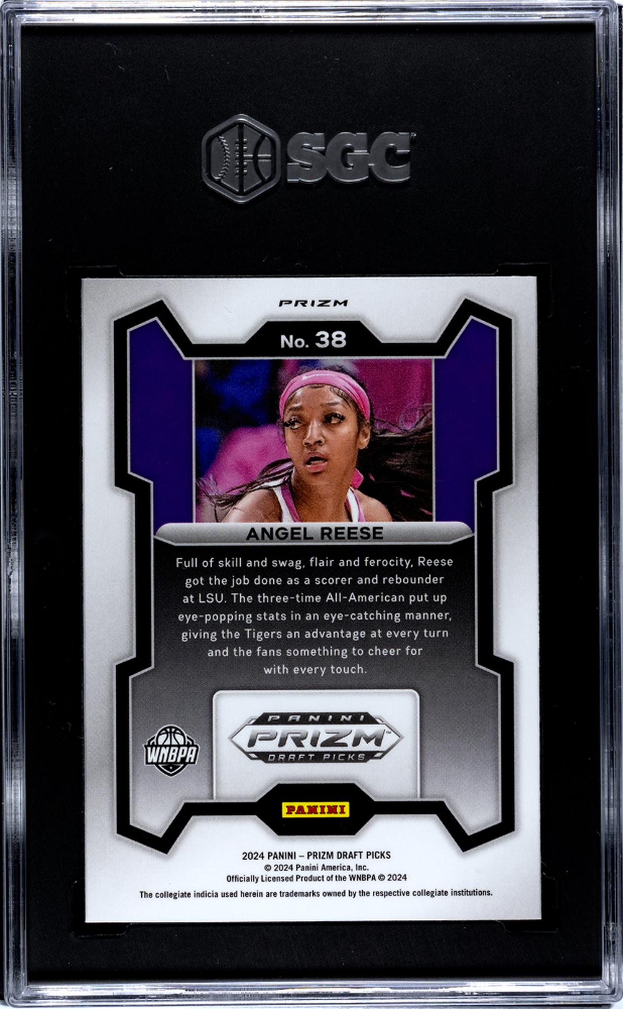 2024 Panini Prizm Draft Picks Red Ice Prizm Angel Reese #38 RC SGC 9