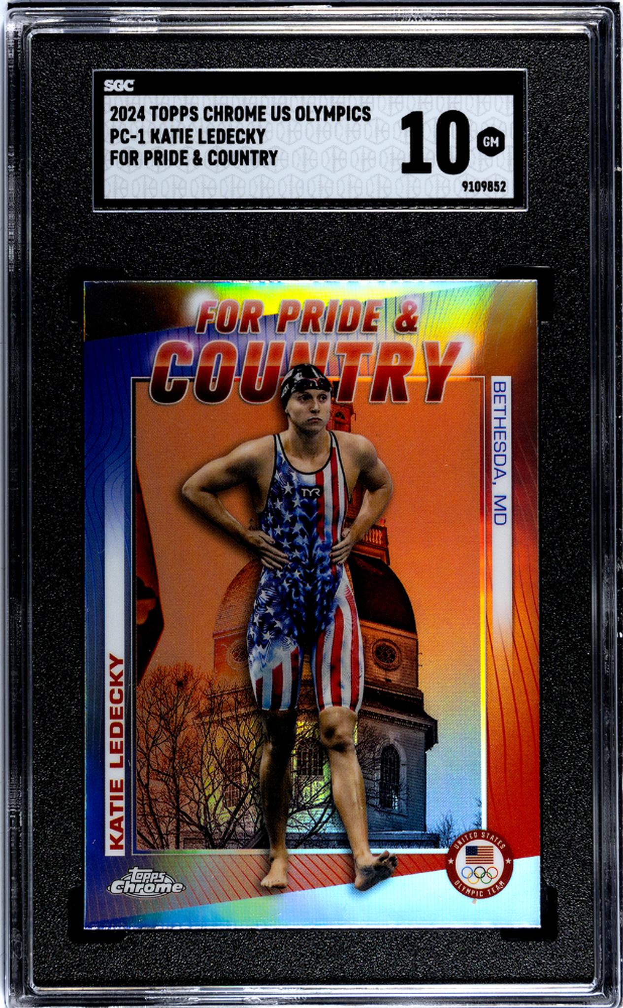 2024 Topps Chrome #PC-1 Katie Ledecky SGC 10