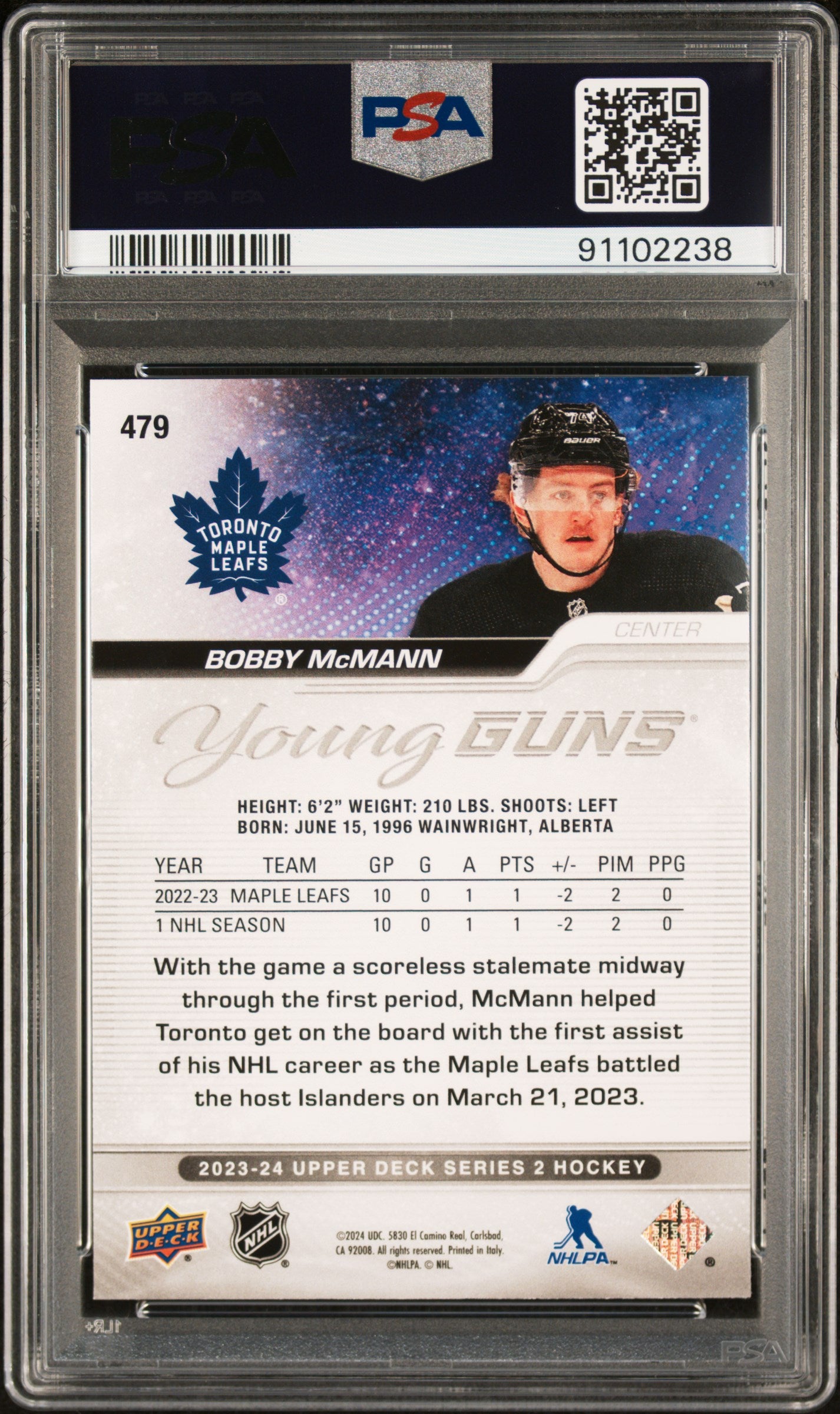 2023 Upper Deck Bobby Mcmann #479 PSA 10