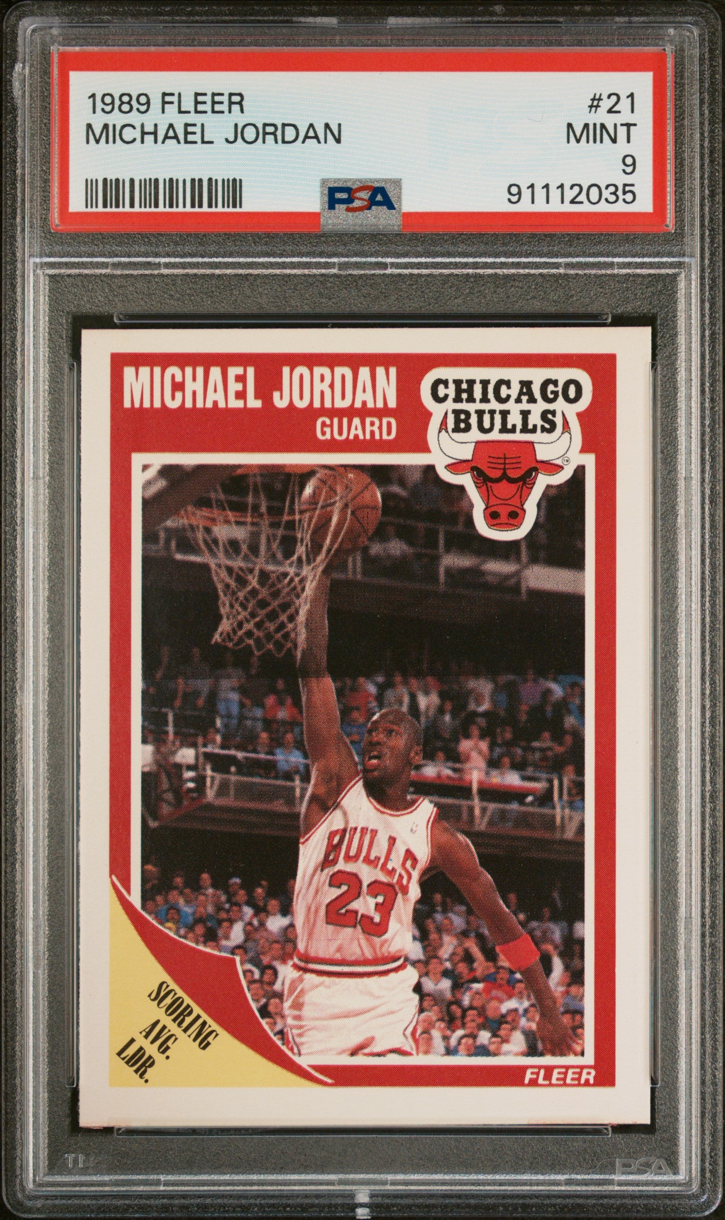 1989 Fleer Fleer Scoring Avg Ldr Michael Jordan #21 PSA 9