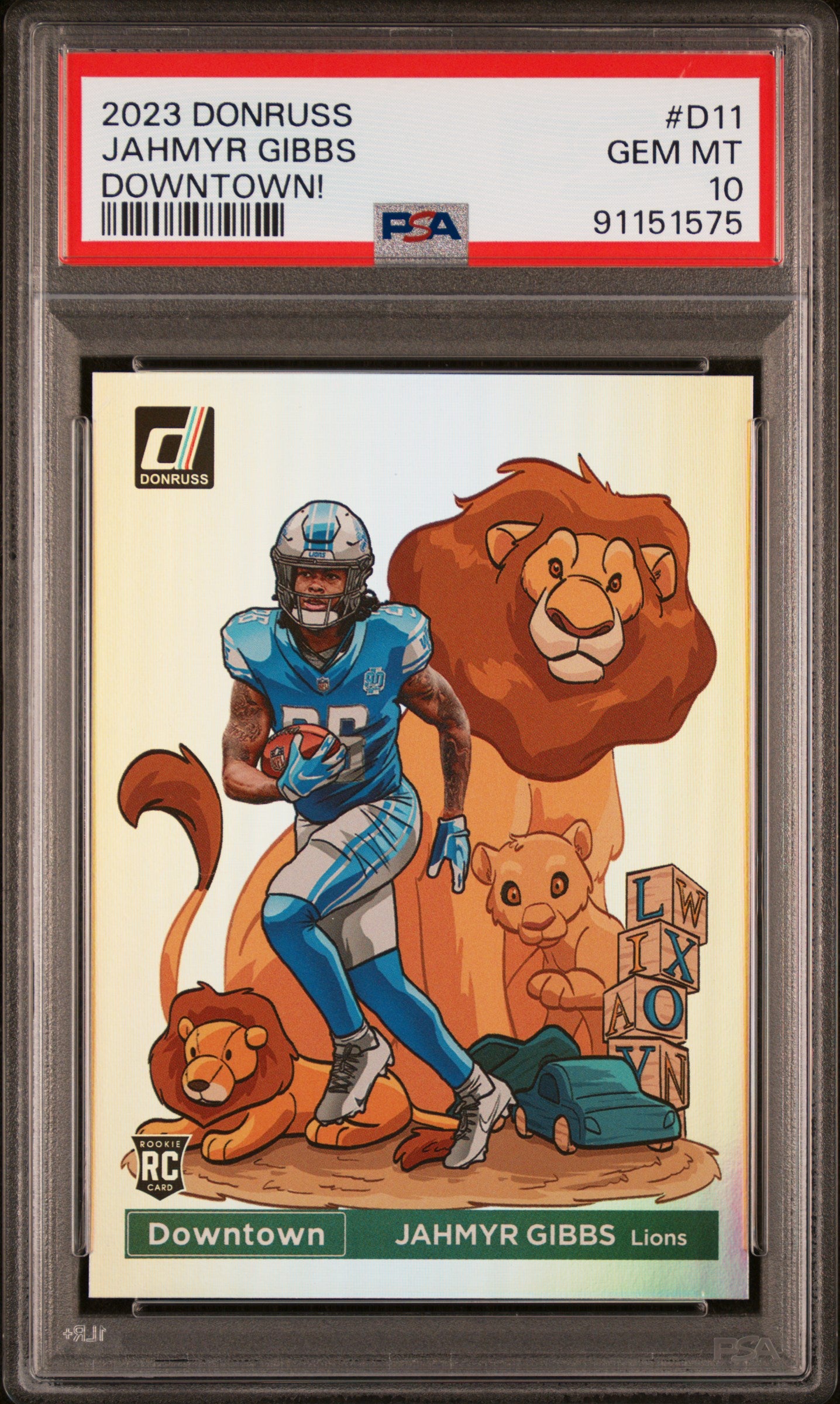 2023 Panini Donruss Downtown Jahmyr Gibbs #D11 PSA 10