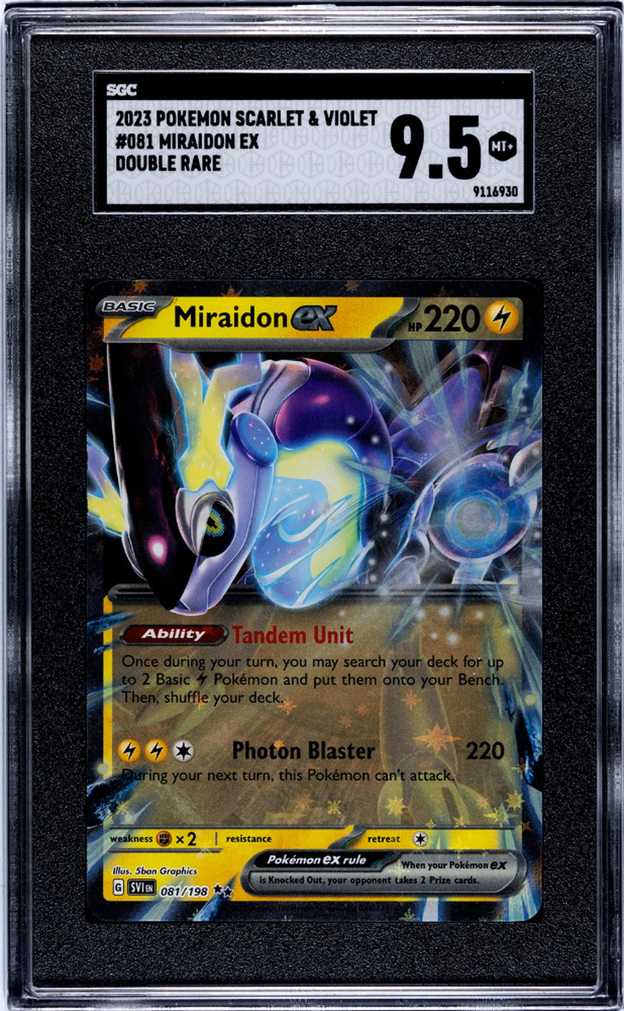 2023 Scarlet & Violet #081/198 Miraidon Double Rare SGC 9.5