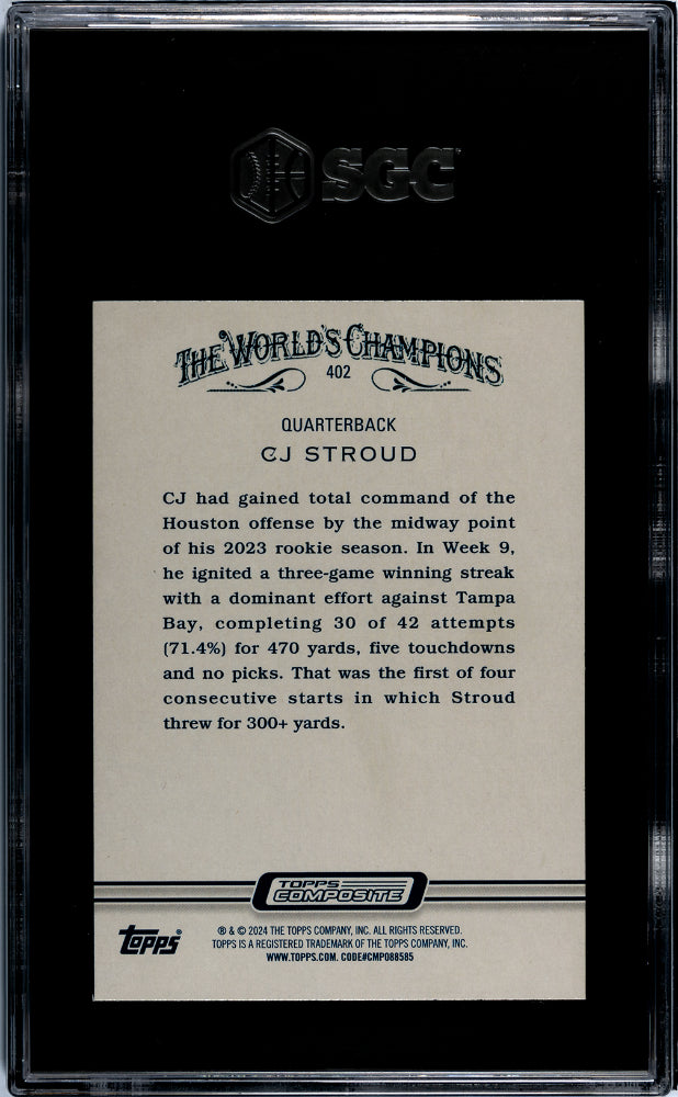 2023 Topps Composite Allen & Ginter Silver Portrait C.J. Stroud #402 RC SGC 9.5