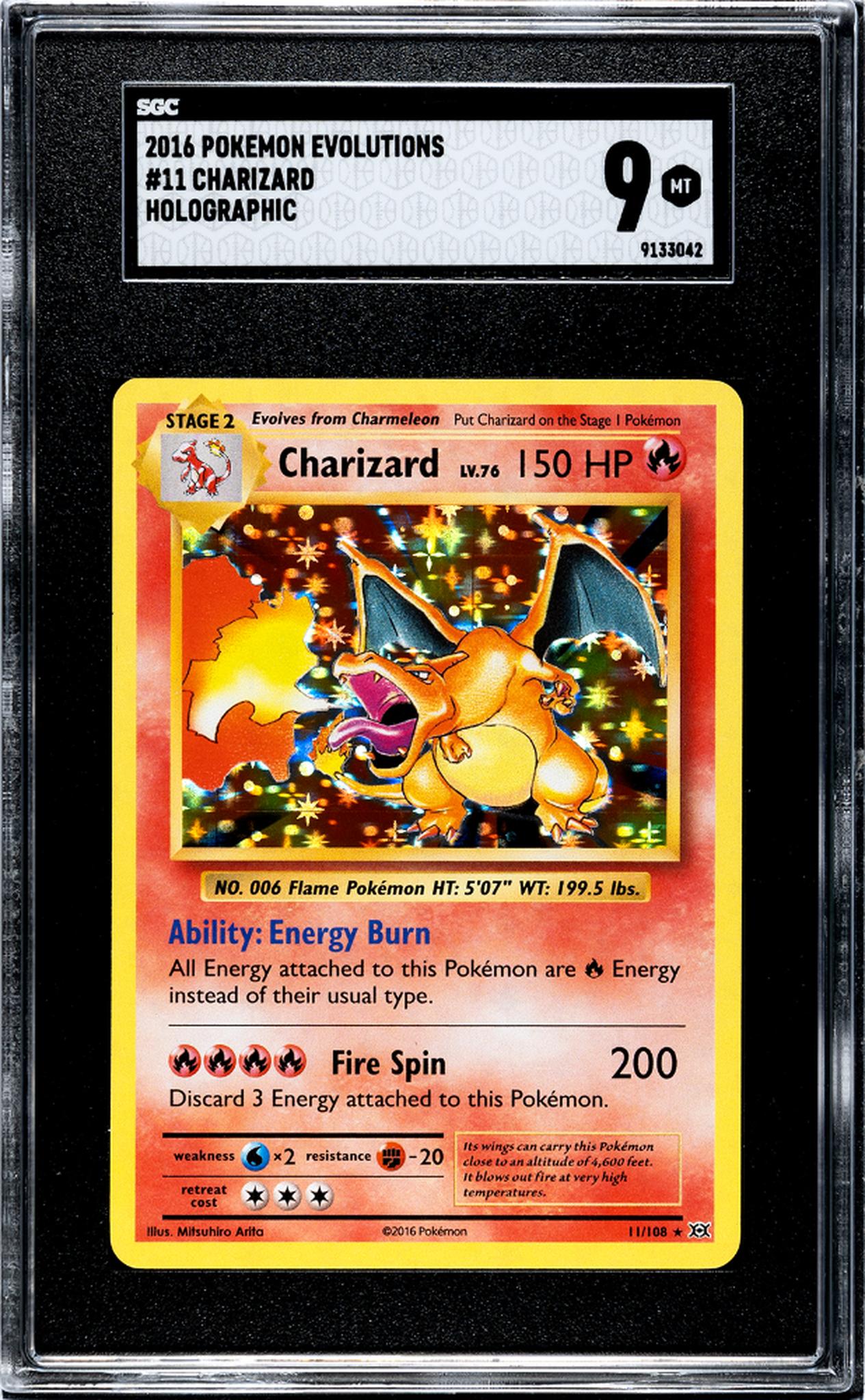 2016 Pokemon Evolutions #11/108 Charizard Holographic SGC 9