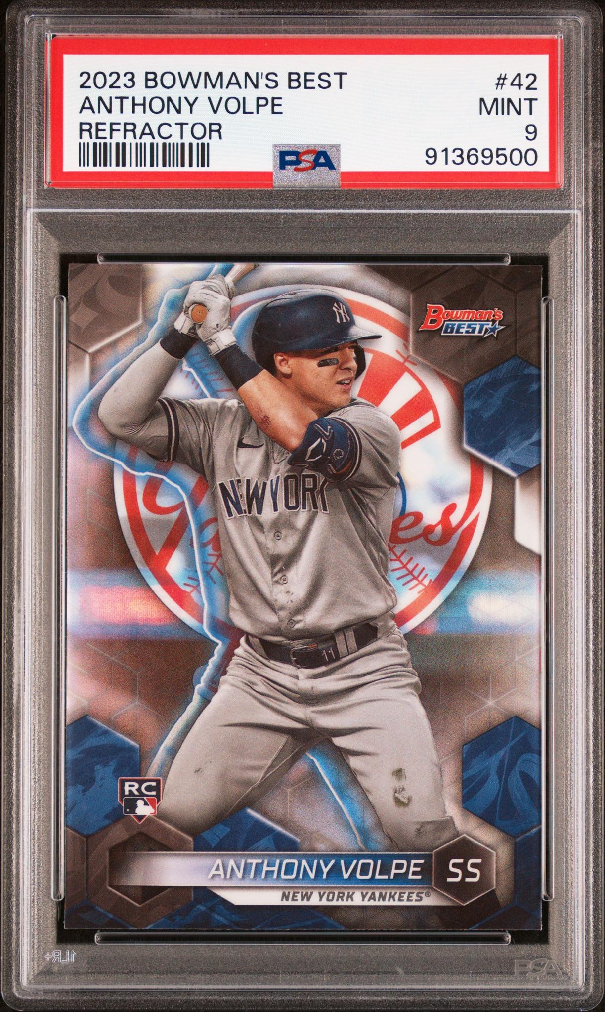 2023 Bowman's Best #42 Anthony Volpe Refractor PSA 9