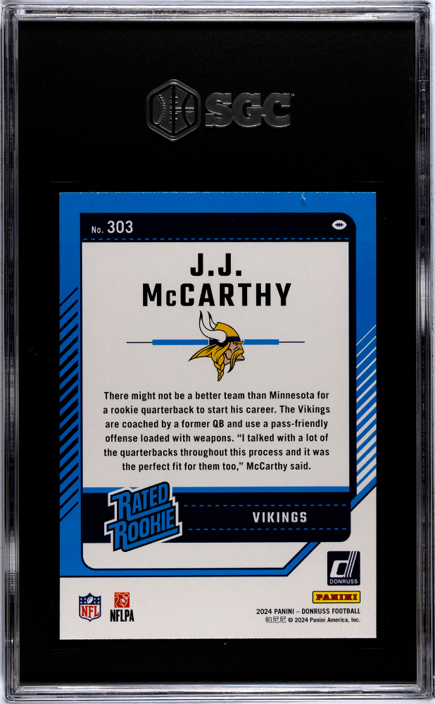 2024 Donruss #303 Jj Mccarthy SGC 10