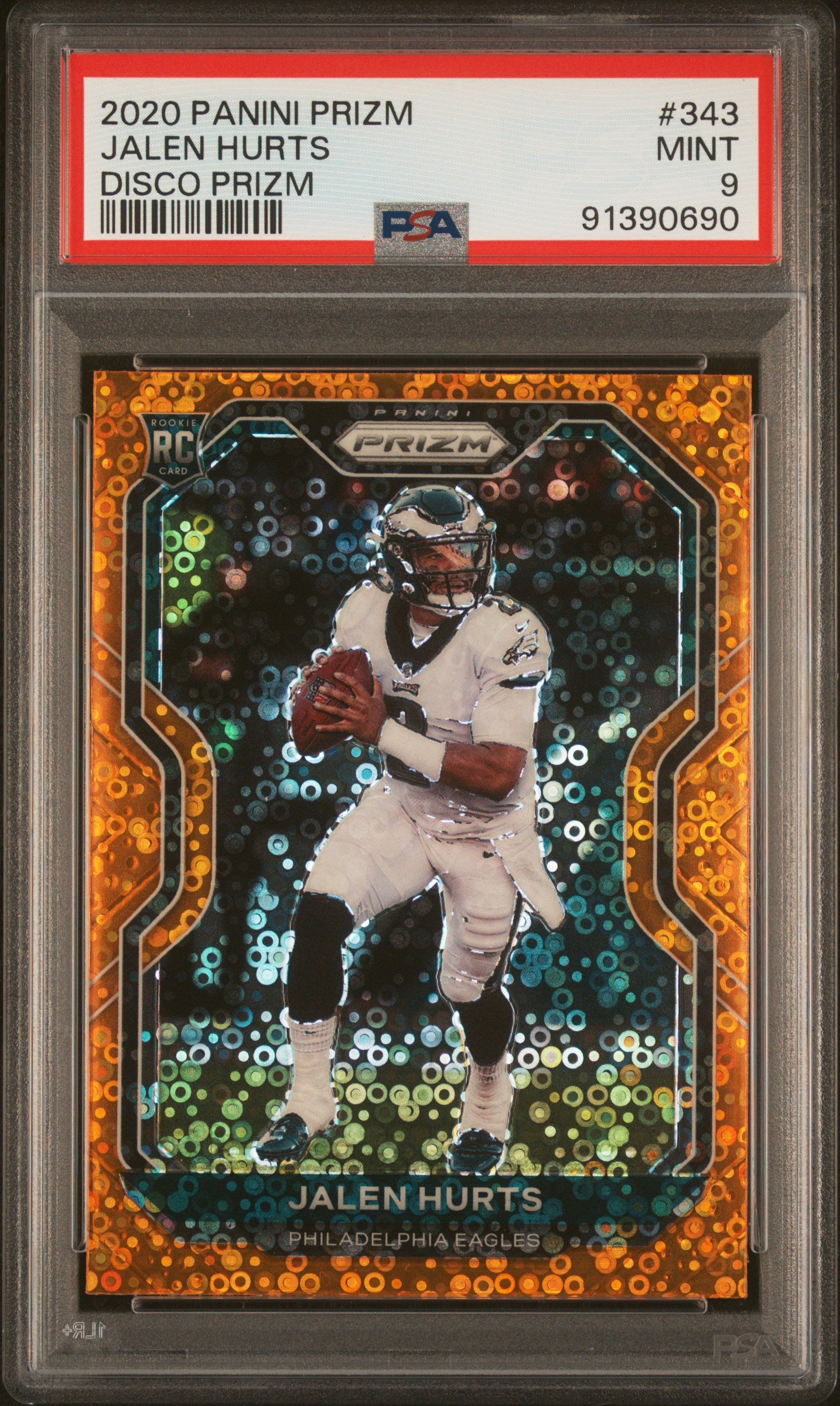 2020 Panini Prizm Disco Prizm Jalen Hurts #343 PSA 9
