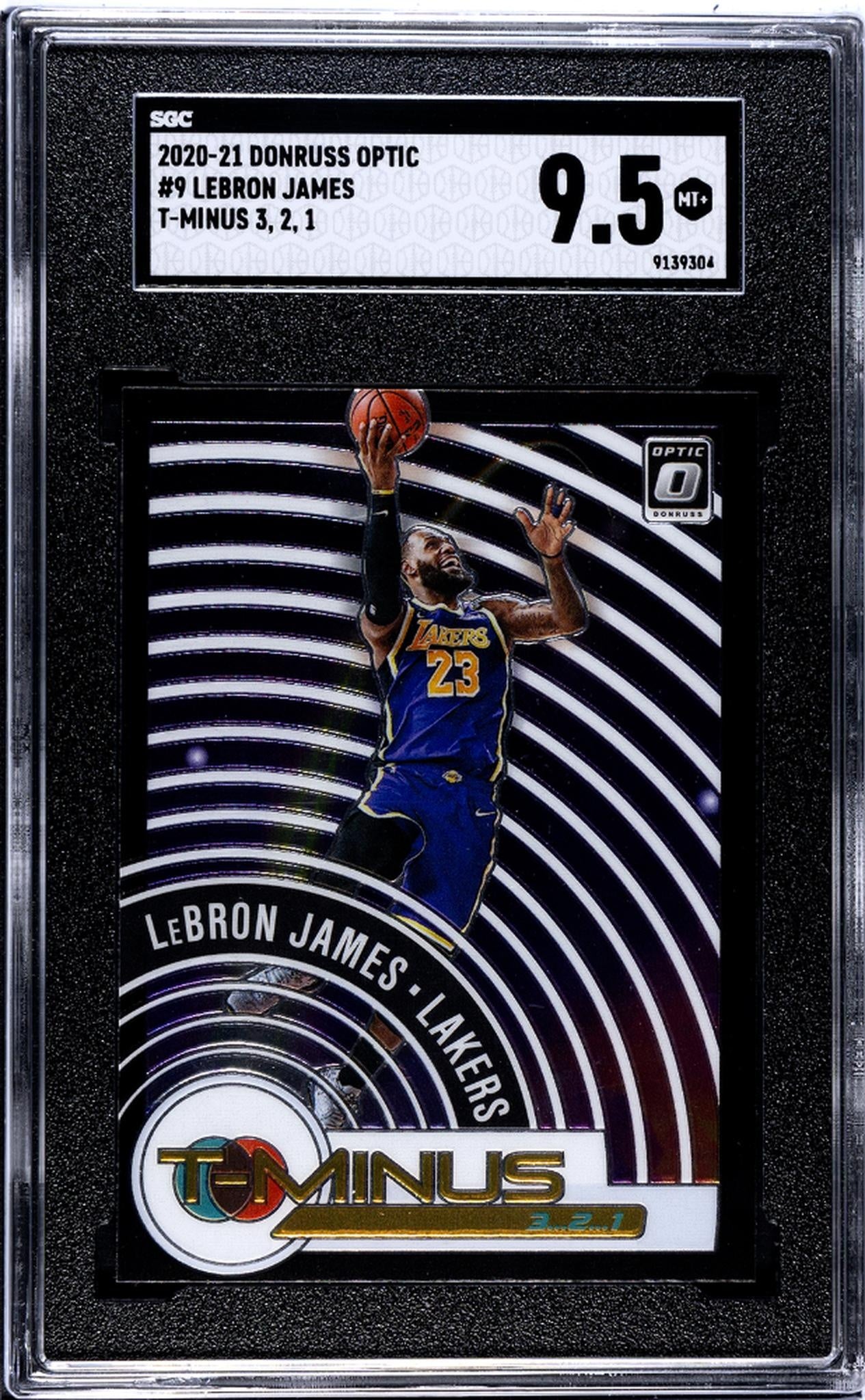 2020-21 Donruss Optic #9 Lebron James T-Minus 3, 2, 1 SGC 9.5