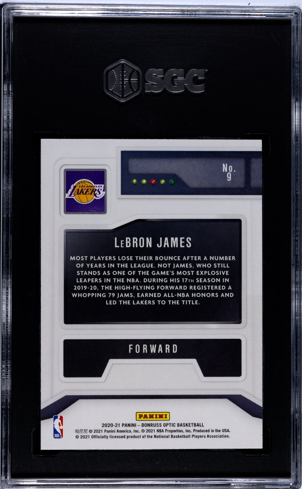 2020-21 Donruss Optic #9 Lebron James T-Minus 3, 2, 1 SGC 9.5